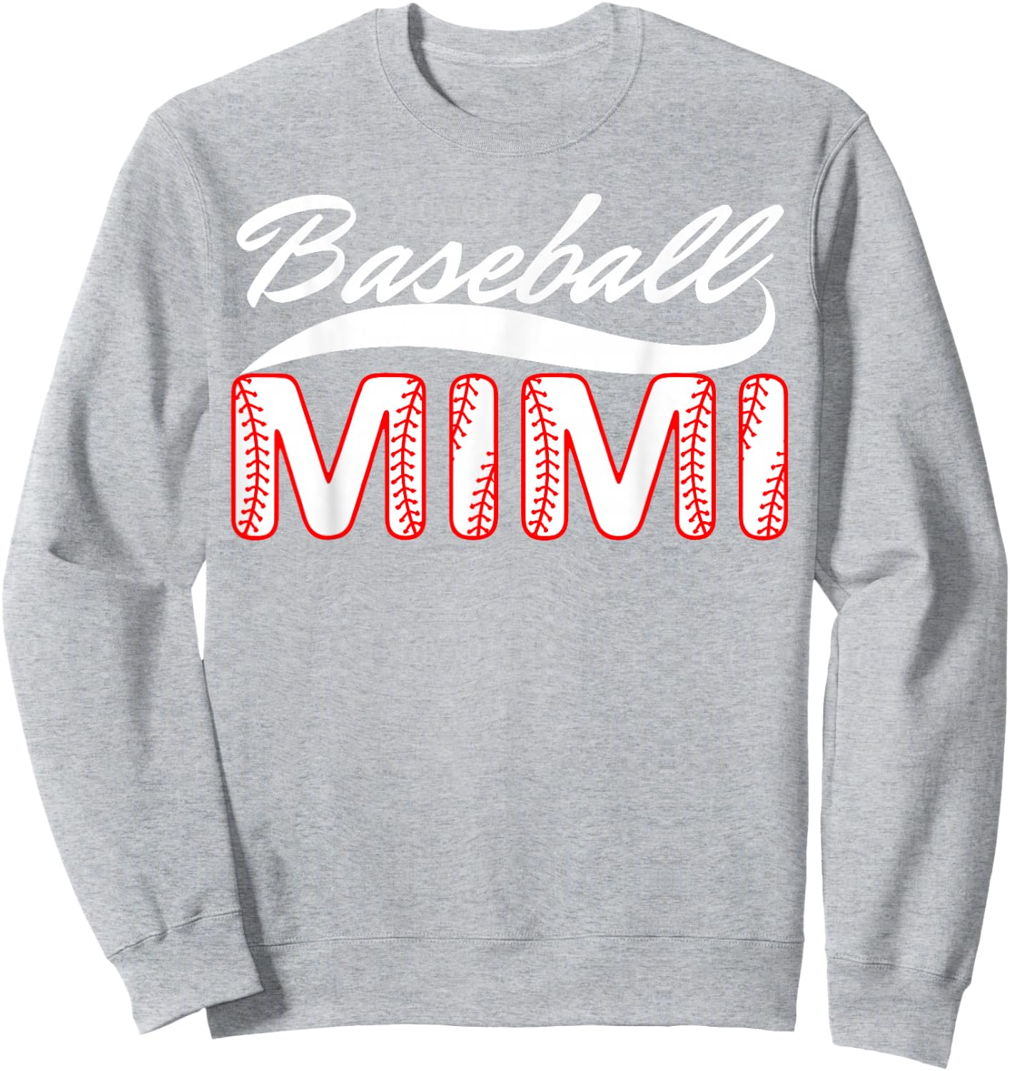 Baseball Mimi Women Family Matching Mimi Baseball Mother Sweatshirt - Sweatshirt | Ash