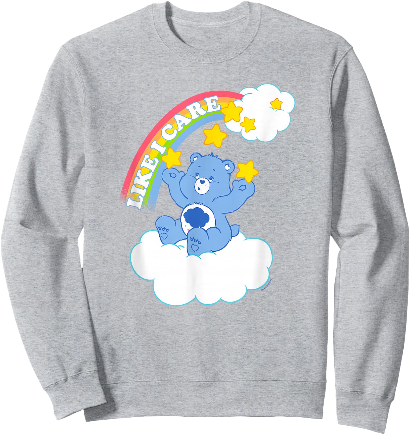 Care Bears Grumpy Bear Like I Care Sassy Rainbow Portrait Sweatshirt - Sweatshirt | Ash