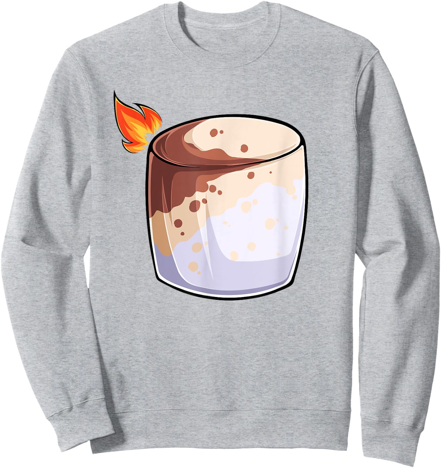 Burning Marshmallow S'mores Costume Group Camping Sweatshirt - Sweatshirt | Ash