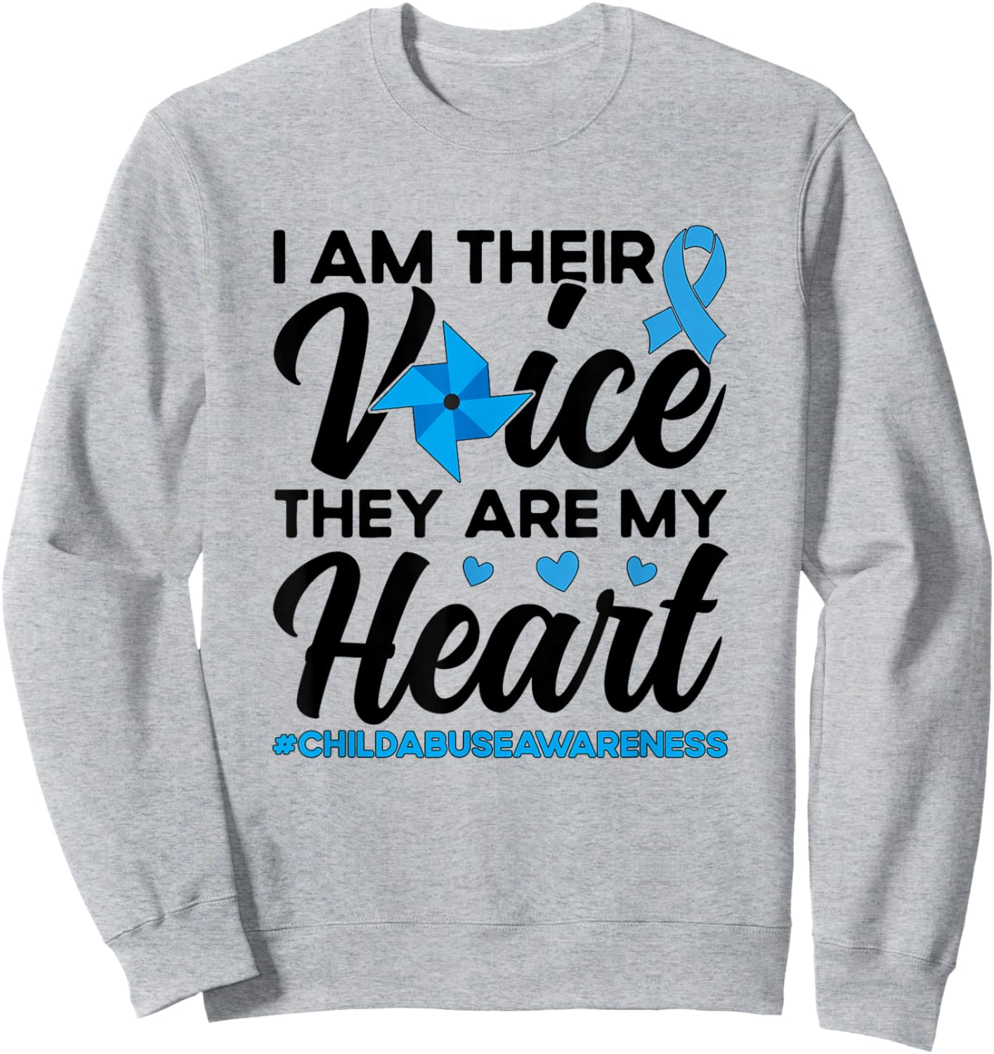 I'm Their Voice Child Abuse Prevention Awareness Month Sweatshirt - Sweatshirt | Ash