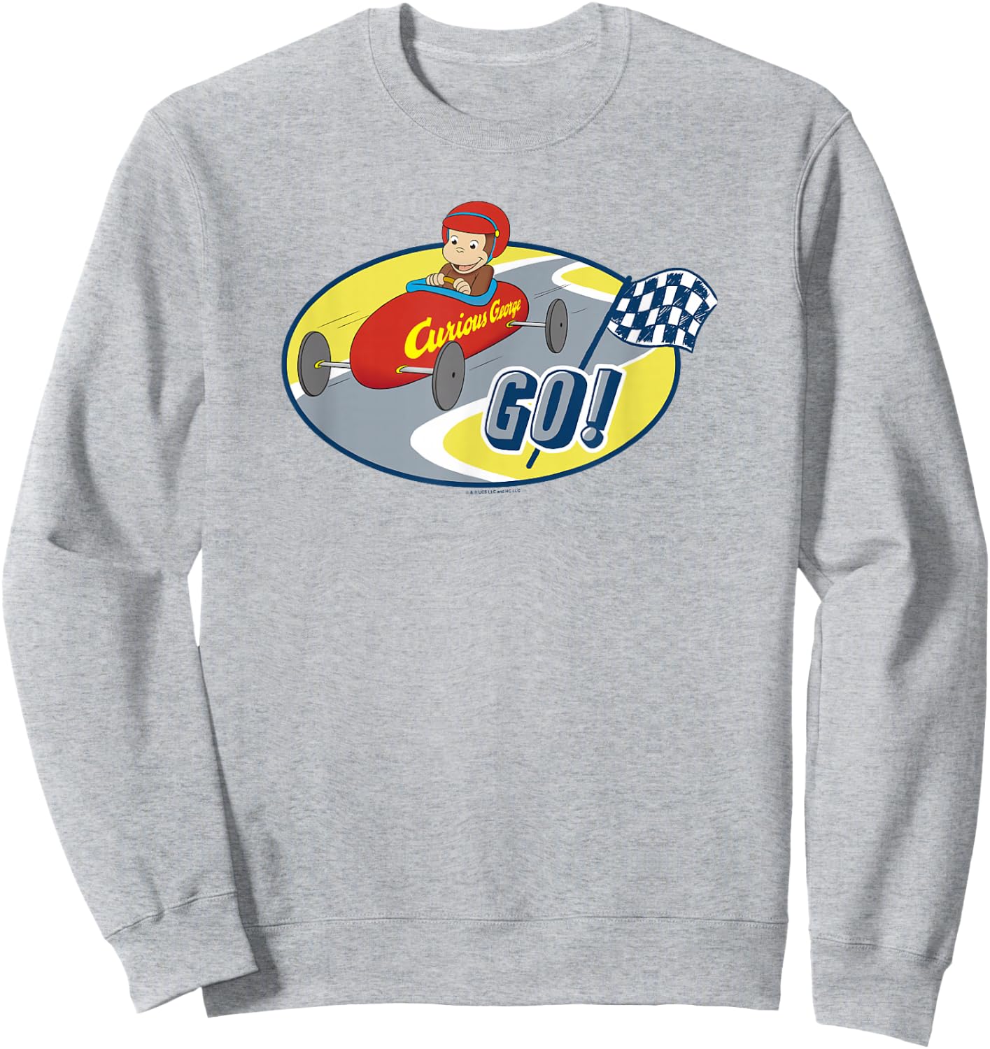 Curious George Go-Kart Racing George Sweatshirt - Sweatshirt | Ash