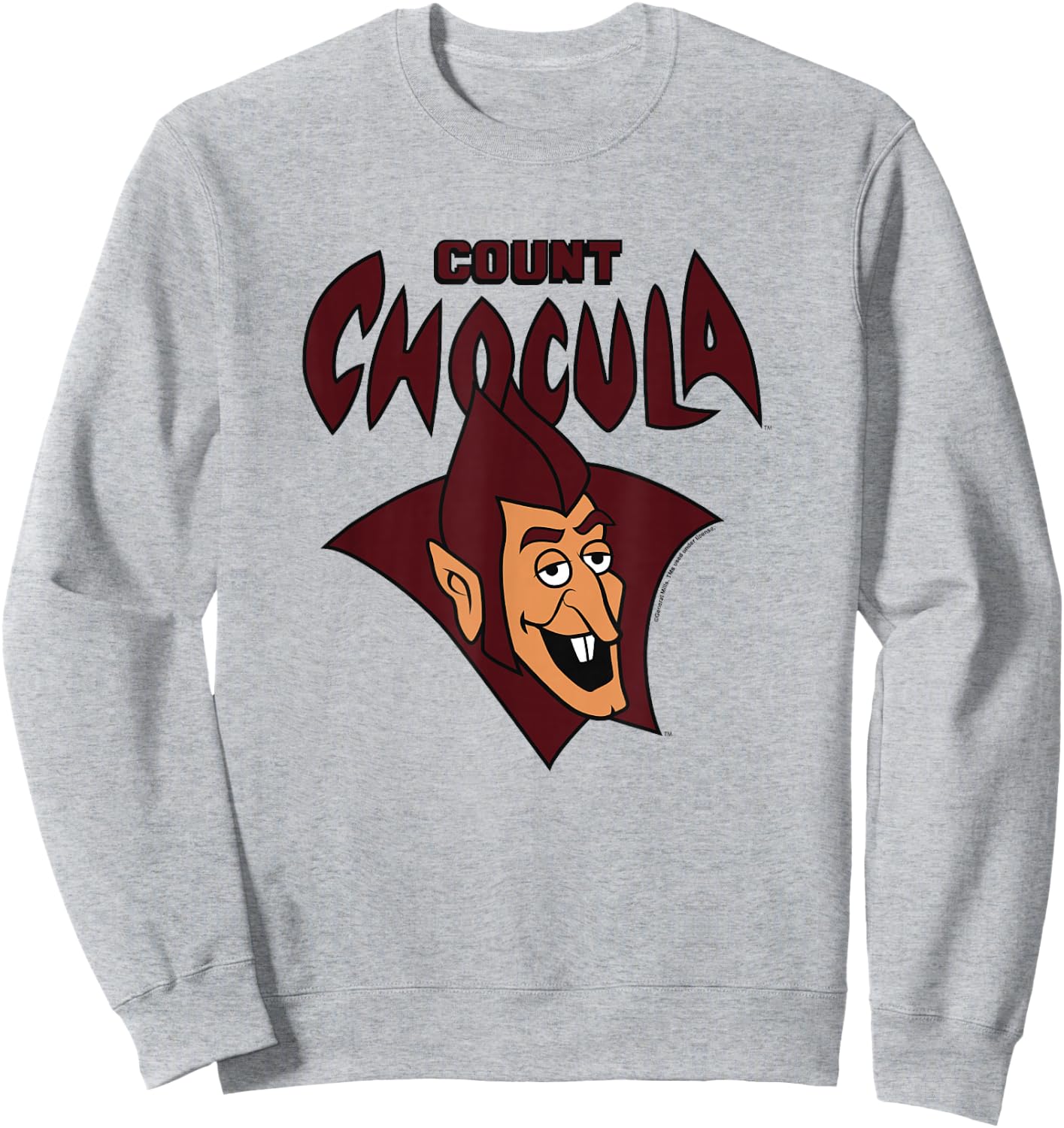 Count Chocula Spooky Vintage Big Face Epic Chest Portrait Sweatshirt - Sweatshirt | Ash