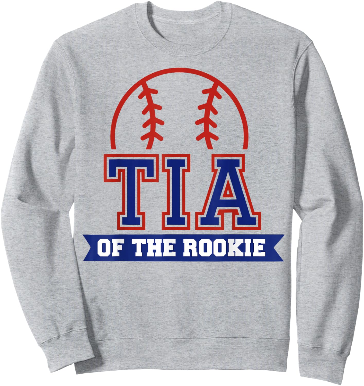 Tia of Rookie 1st Birthday Baseball Theme Matching Party Sweatshirt - Sweatshirt | Ash