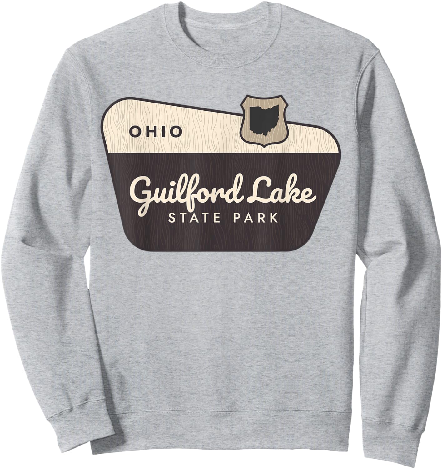 Guilford Lake State Park Ohio Welcome Sign Vacation Sweatshirt - Sweatshirt | Ash