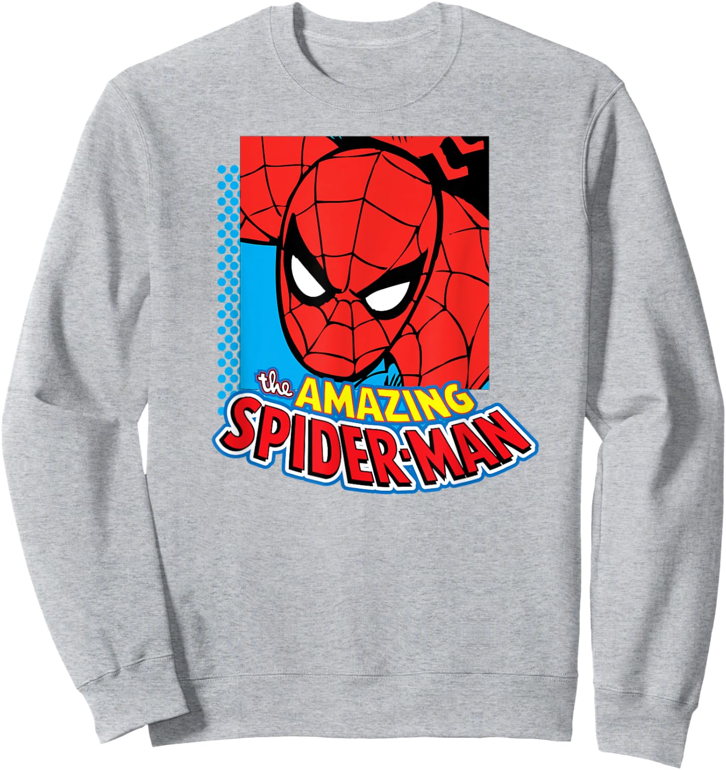 Amazon Essentials Men's MARVEL THE AMAZING SPIDER-MAN LOGO PORTRAIT , White, Small Sweatshirt - Sweatshirt | Ash