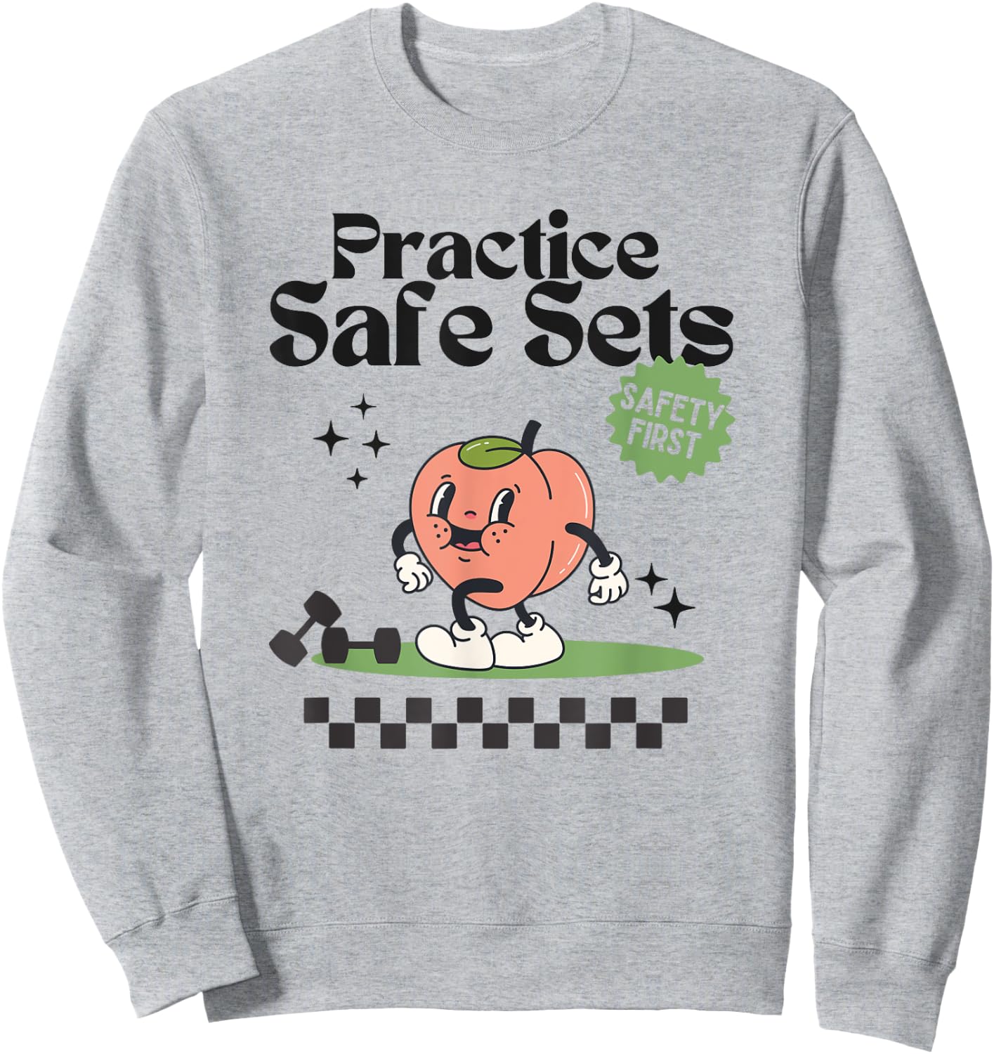 Practice Safe Set Funny Gym Weightlifting Cover Sweatshirt - Sweatshirt | Ash