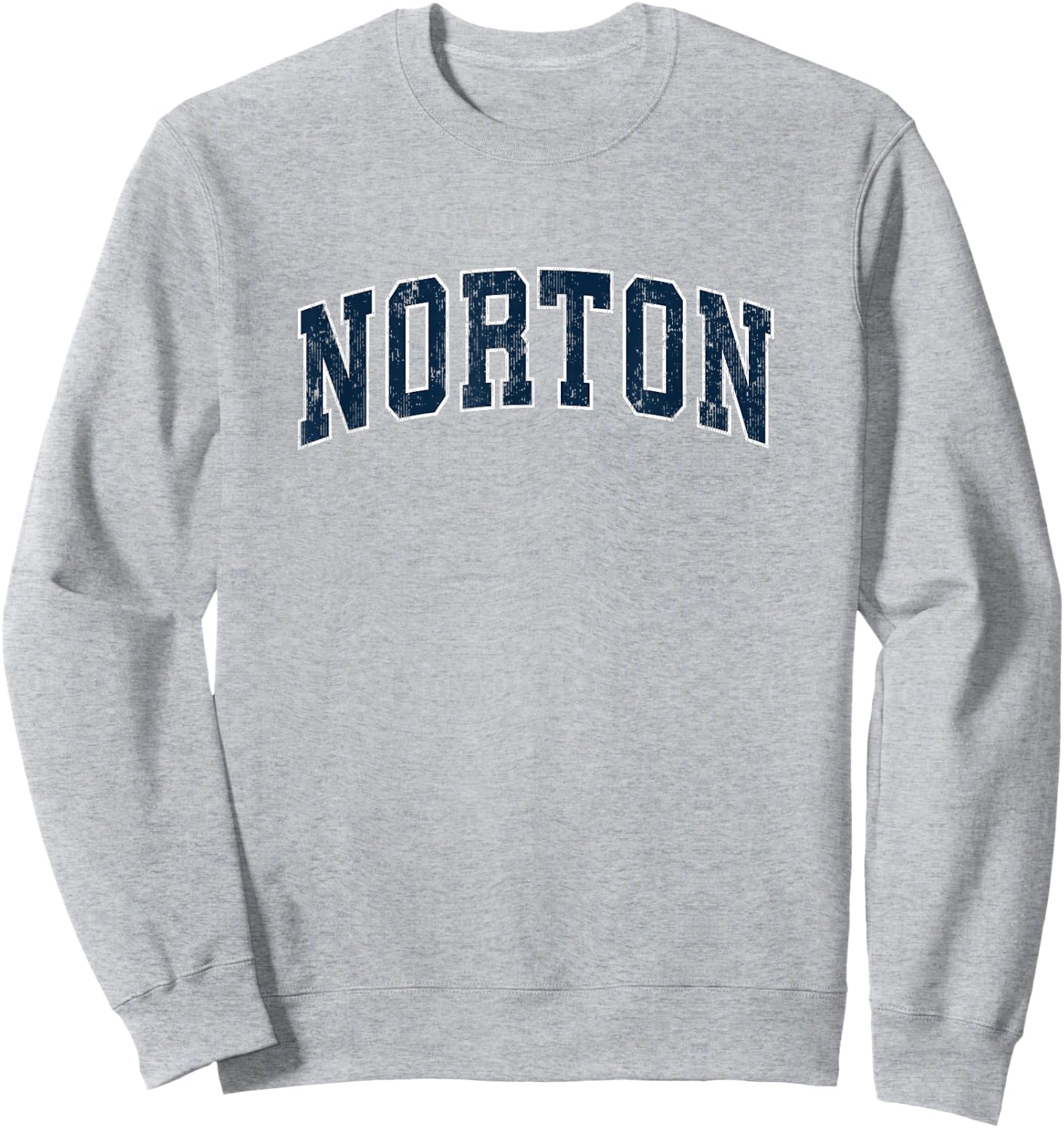 Norton Massachusetts MA Vintage Sports Design Navy Design Sweatshirt - Sweatshirt | Ash