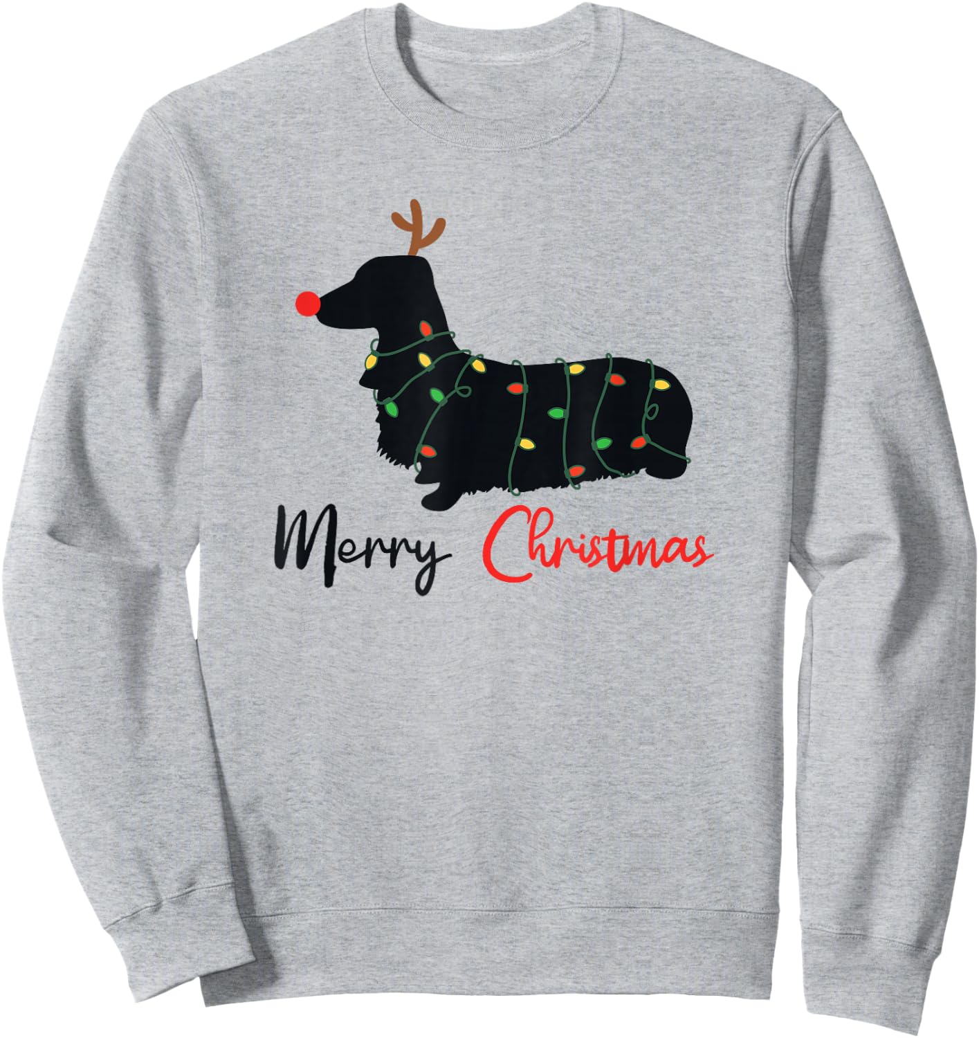 Dachshund Merry Christmas Winter Dogs Christmas Sweatshirt - Sweatshirt | Ash