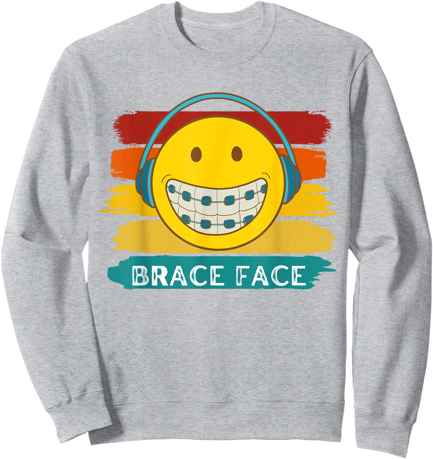 RETRO SMILE BRACE FACE Orthodontic Braces Sweatshirt - Sweatshirt | Ash