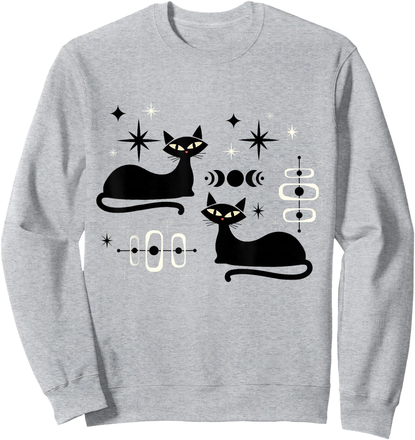 Midcentury Mid Century Cat Retro Atomic Age Space Modern Sweatshirt - Sweatshirt | Ash