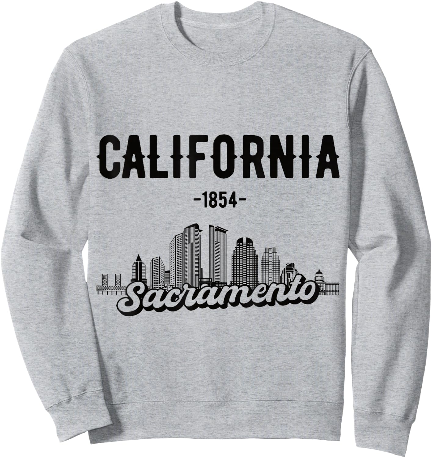 Skyline Sacramento California Sweatshirt - Sweatshirt | Ash