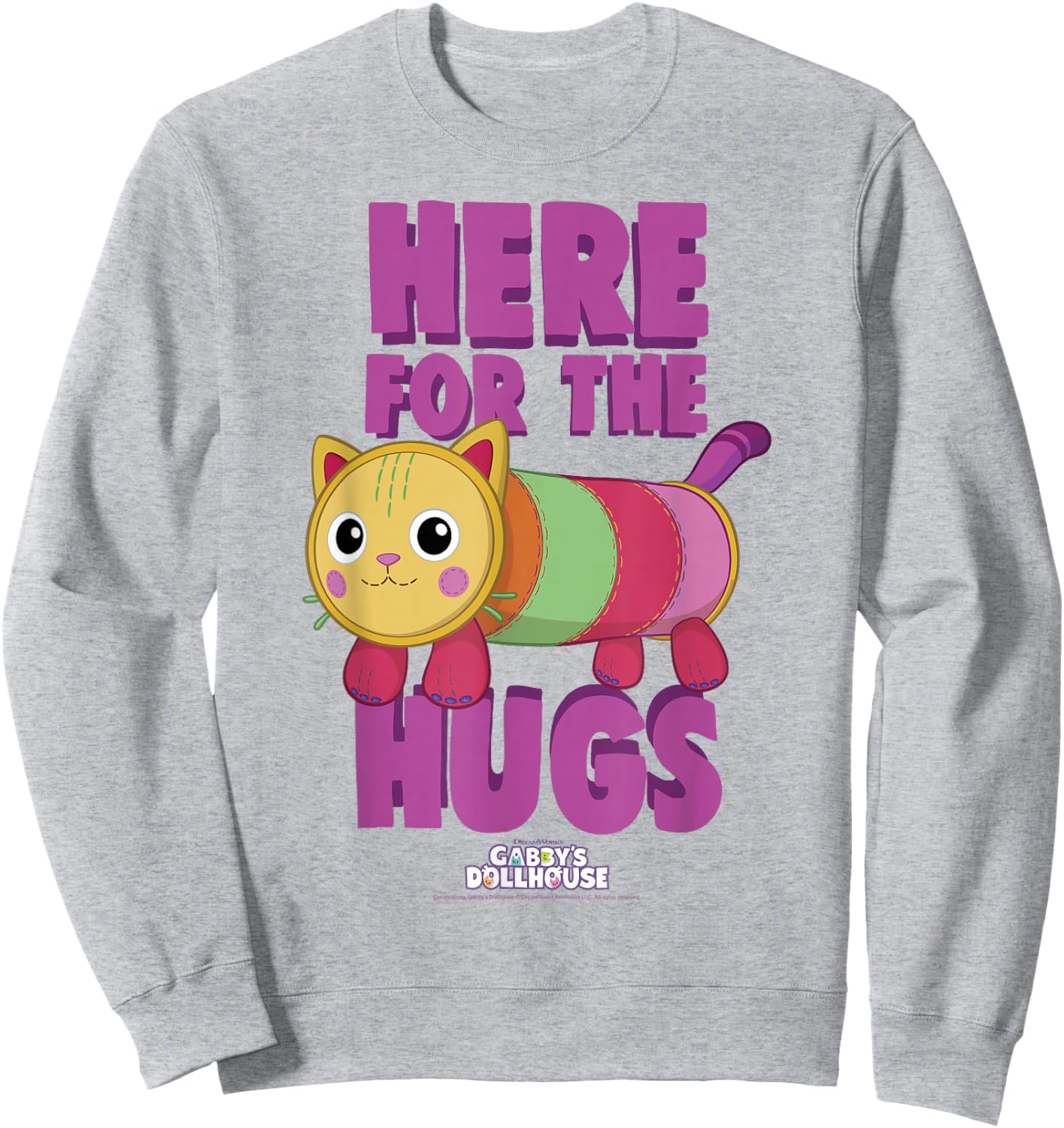 DreamWorks Gabby's Dollhouse Valentine's Day Pillow Cat Sweatshirt - Sweatshirt | Ash