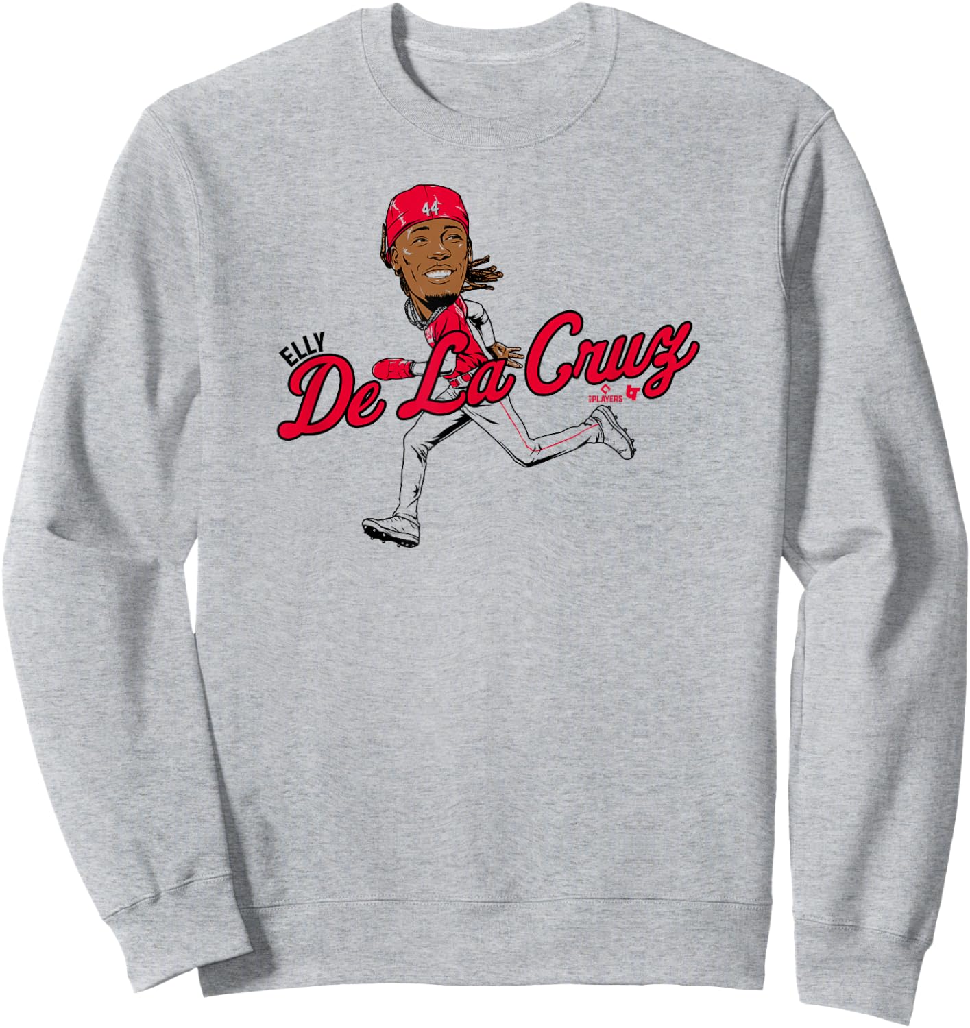 Elly De La Cruz - Caricature - Cincinnati Baseball Sweatshirt - Sweatshirt | Ash