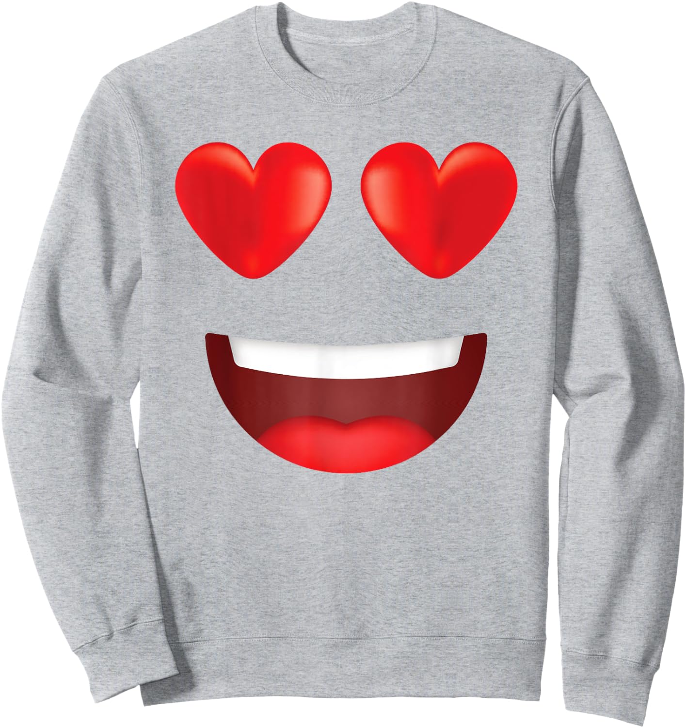 Group Costume Team Valentine Couple Outfit Love Emoticon Sweatshirt - Sweatshirt | Ash