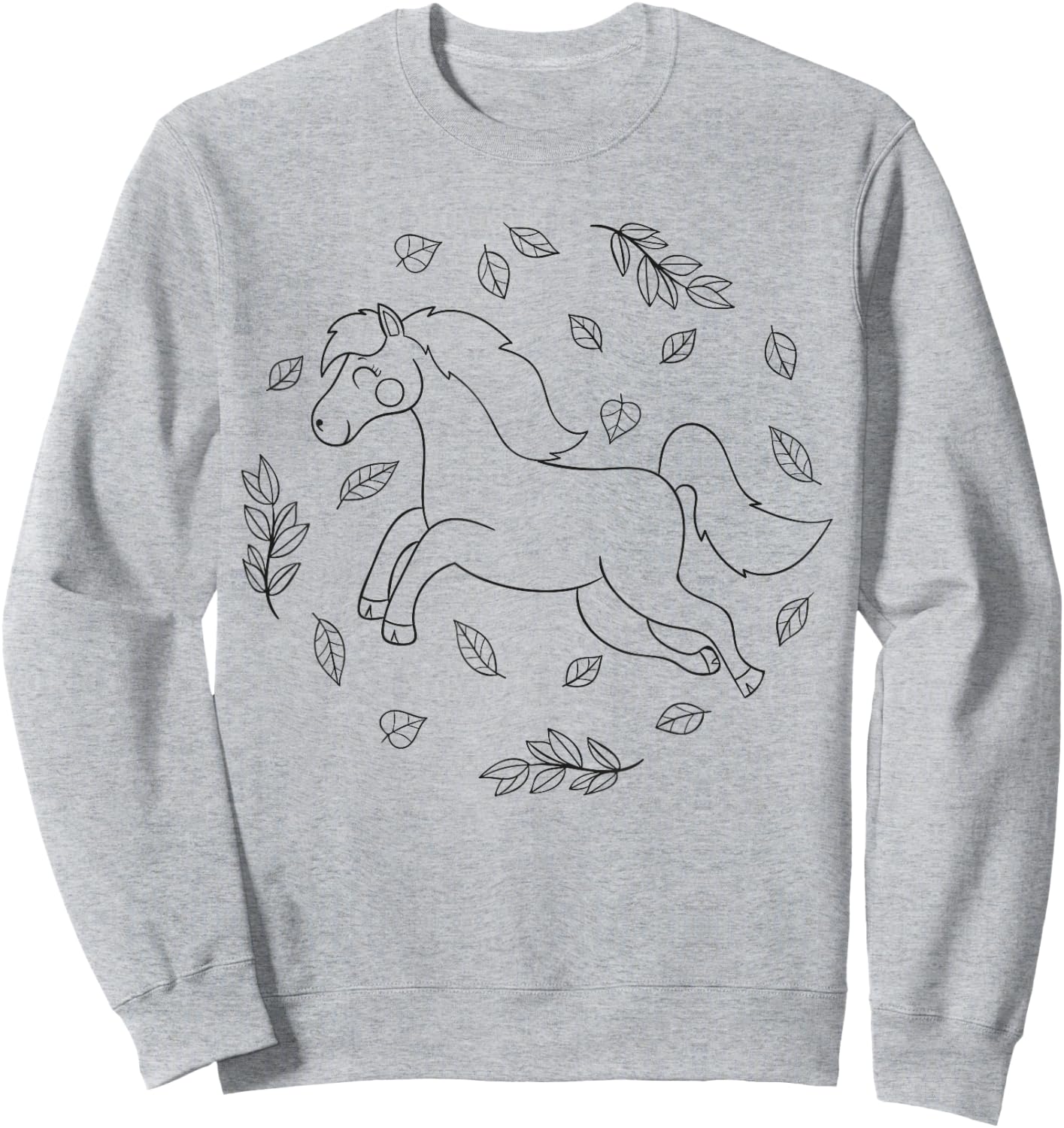 Horse mandala to color for children Sweatshirt - Sweatshirt | Ash