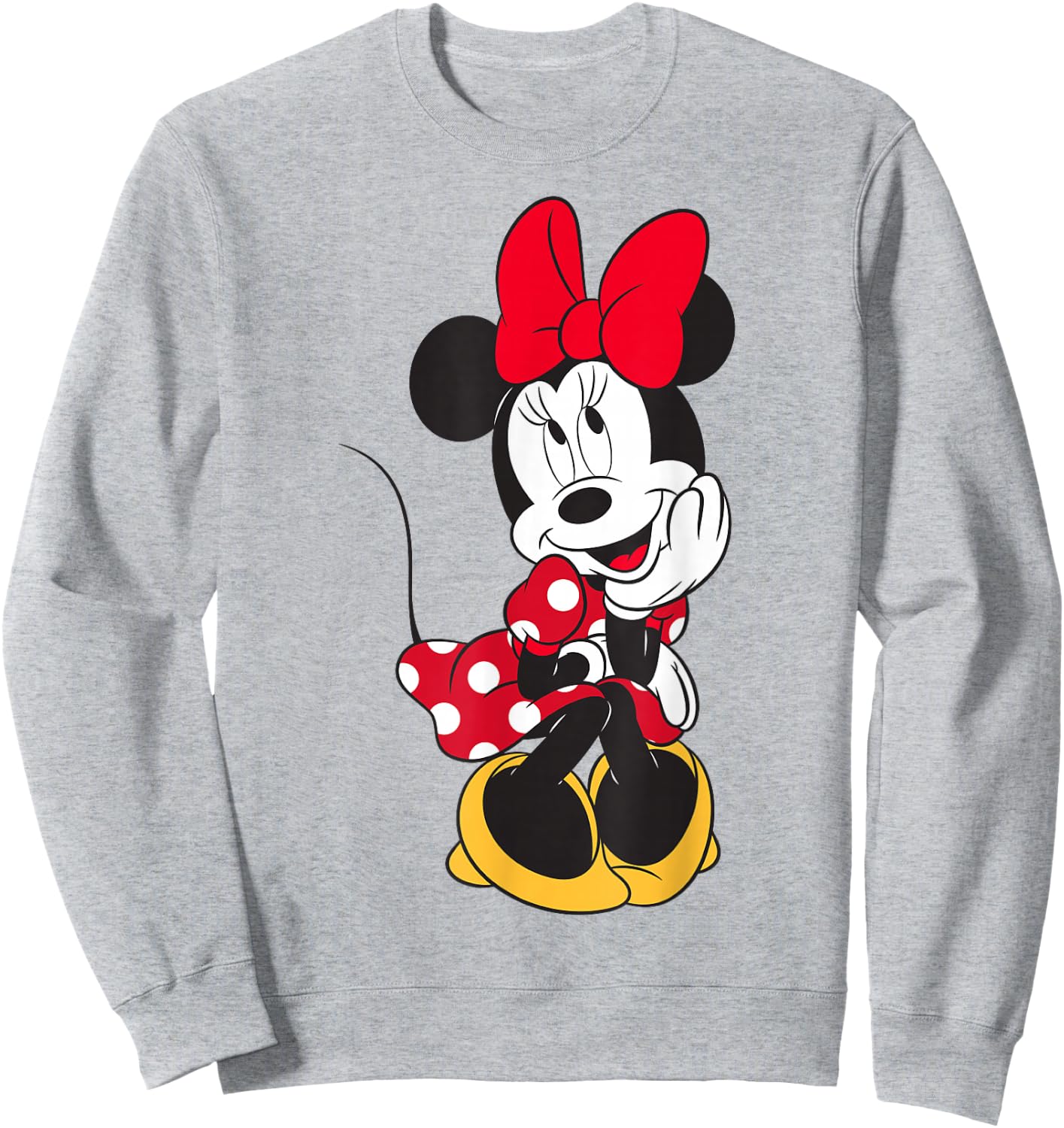 Disney Minnie Mouse Daydreaming Pose Cute Portrait Sweatshirt - Sweatshirt | Ash