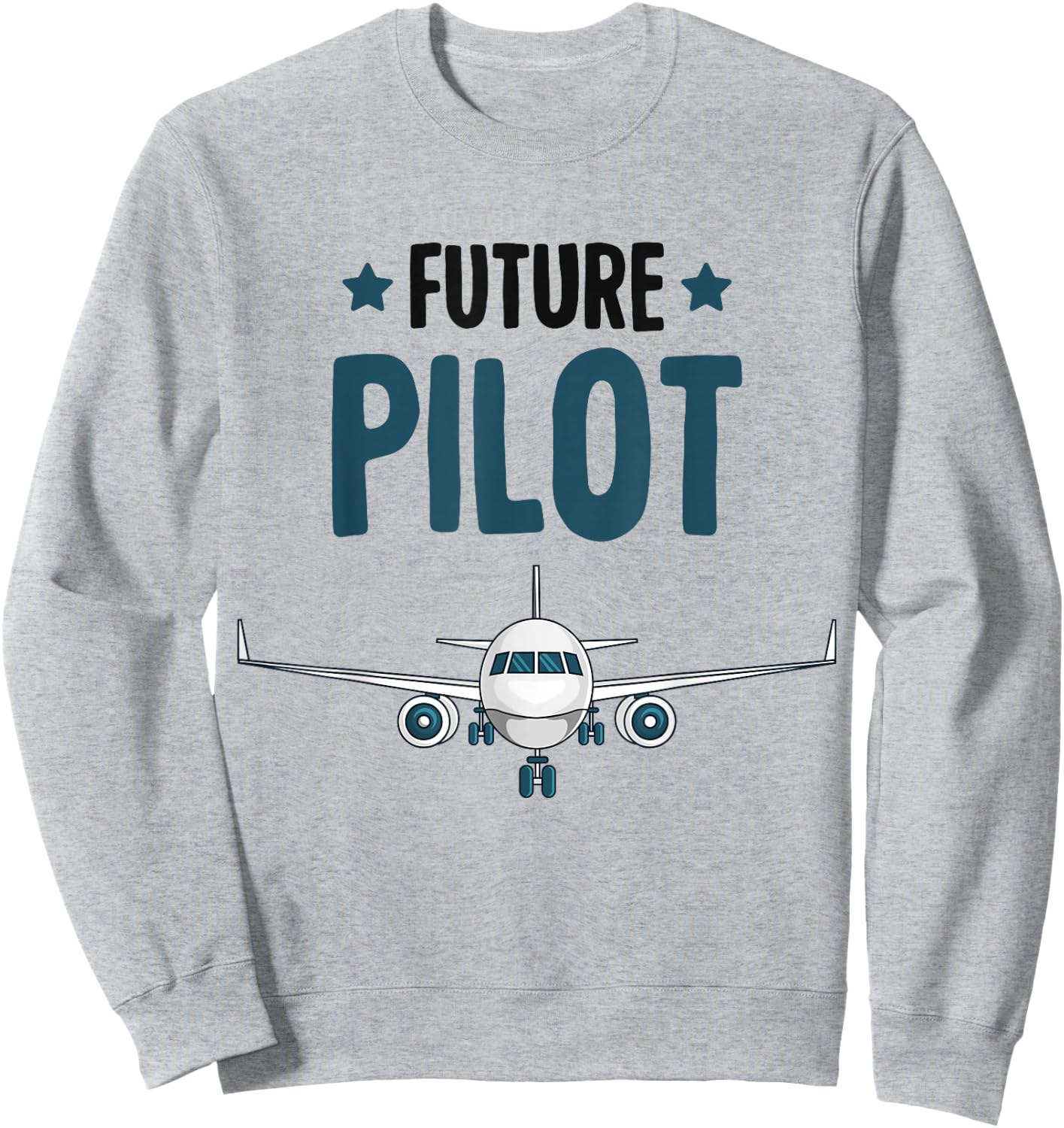 Future Pilot Airplane Plane Boys Toddler Kids Sweatshirt - Sweatshirt | Ash