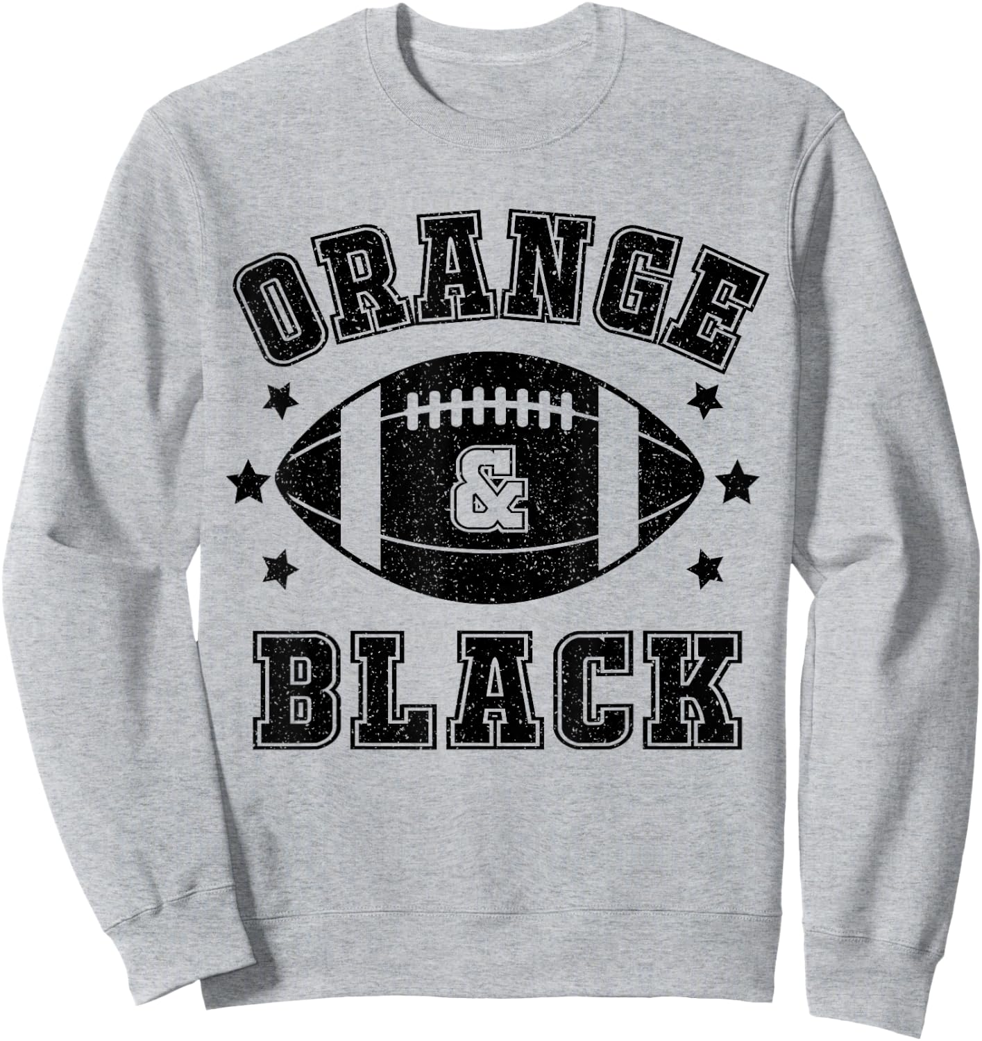 On Gameday Football We Wear Orange And Black School Spirit Sweatshirt - Sweatshirt | Ash