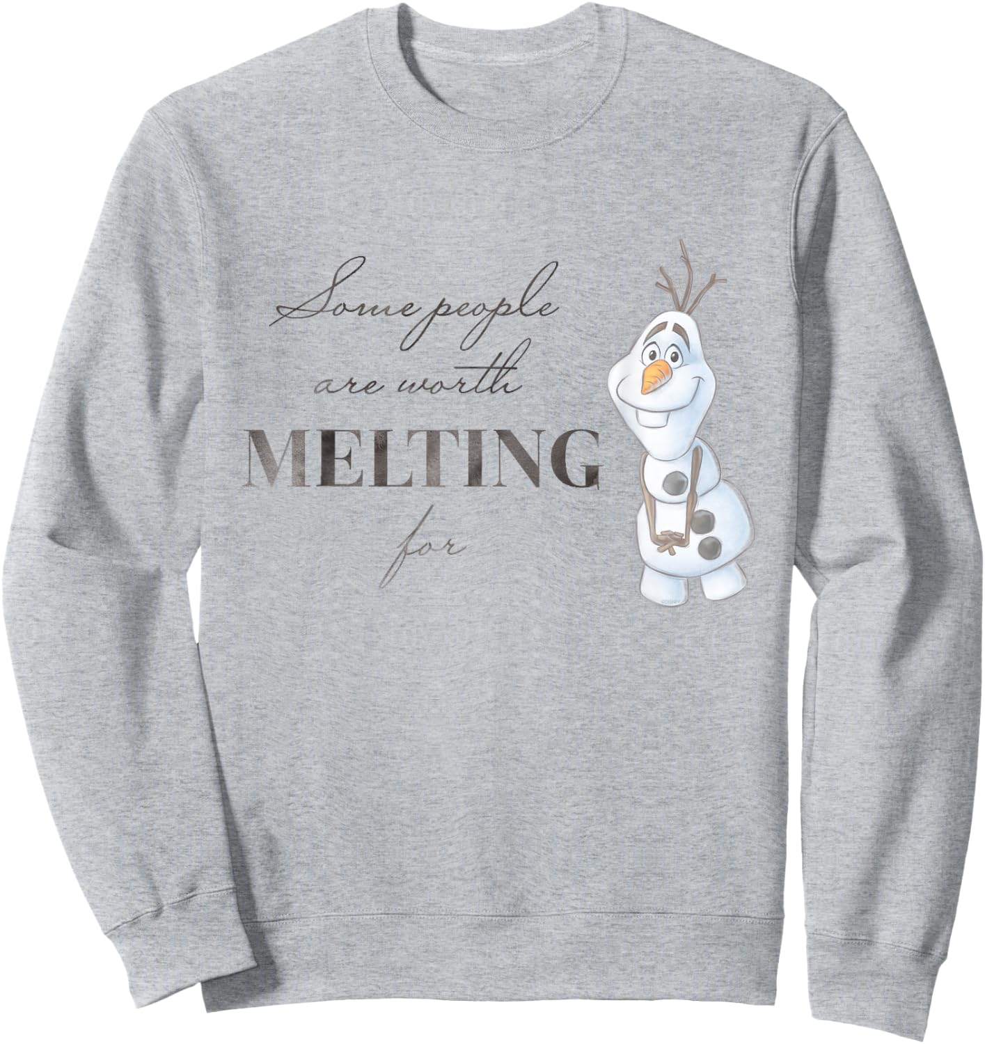 Disney 100 Anniversary Frozen Olaf D100 Quote Sweet Sweatshirt - Sweatshirt | Ash