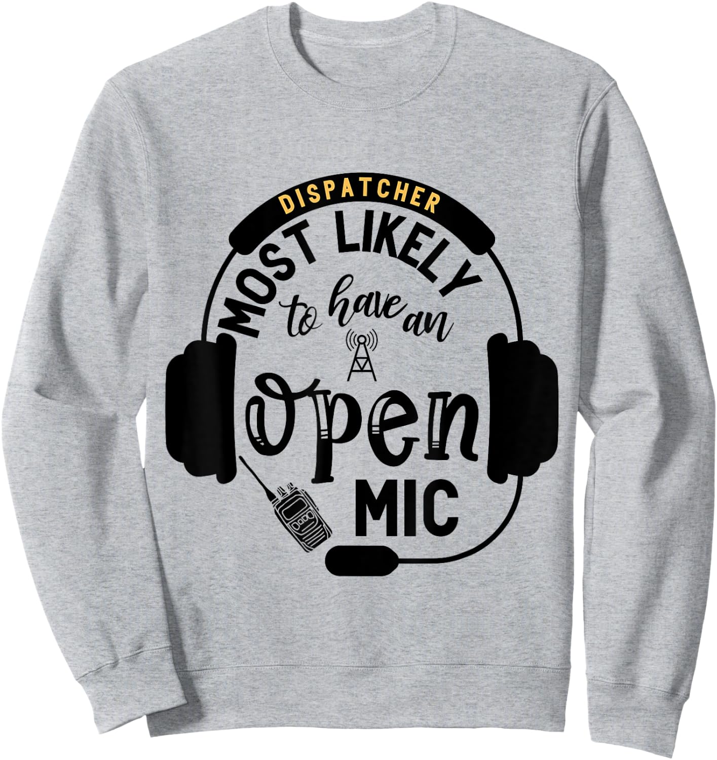 911 Funny Dispatcher Gifts Police Dispatch Thin Gold Line Sweatshirt - Sweatshirt | Ash