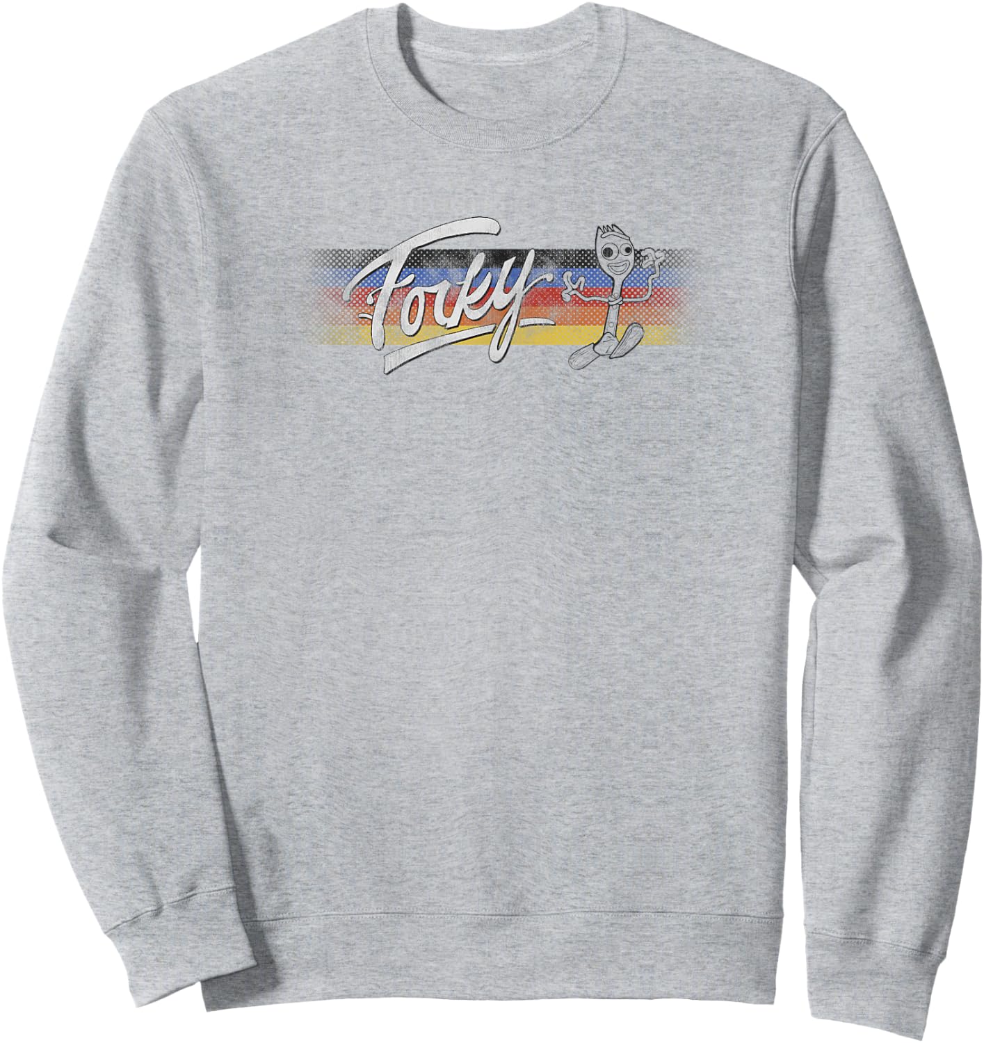 Disney Toy Story 4 Forky Rainbow Stripe Run Sweatshirt - Sweatshirt | Ash