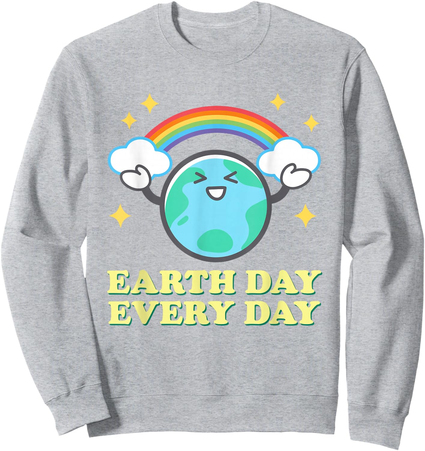 Earth Day Every Day Rainbow Globe Save the Planet Men Women Sweatshirt - Sweatshirt | Ash