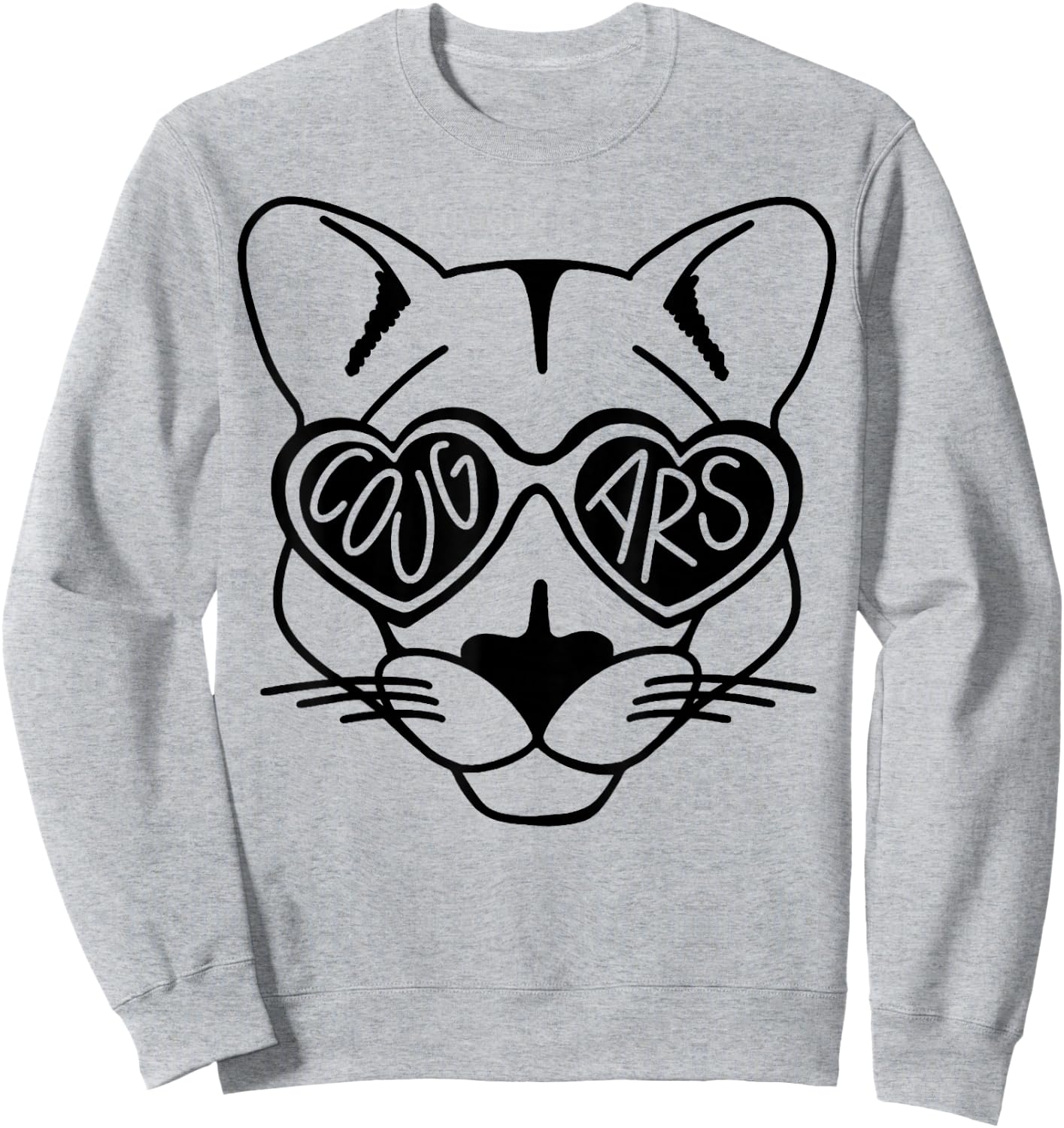 Cougars School Sports Fan Team Spirit Sweatshirt - Sweatshirt | Ash