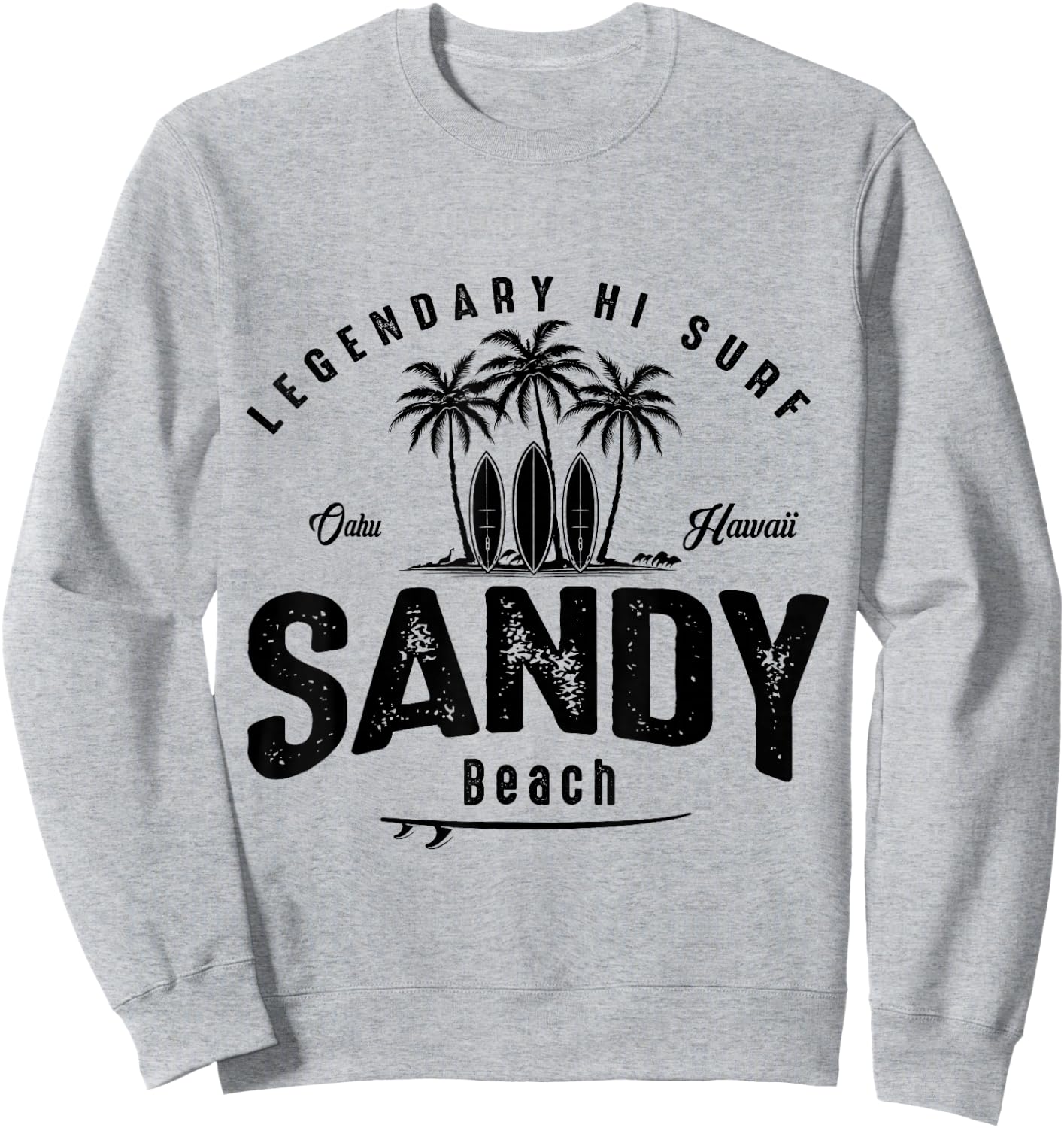 Sandy Beach Oahu Hawaii SIMPLE SURF BEACH Women Girls Kids Sweatshirt - Sweatshirt | Ash