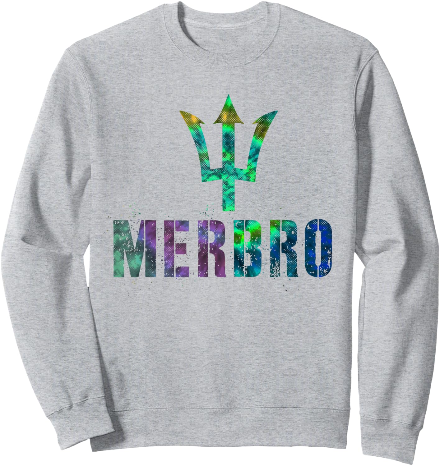 Cool MERBRO Mermaid Bro Cruise Kids Brother Vacation Beach Sweatshirt - Sweatshirt | Ash