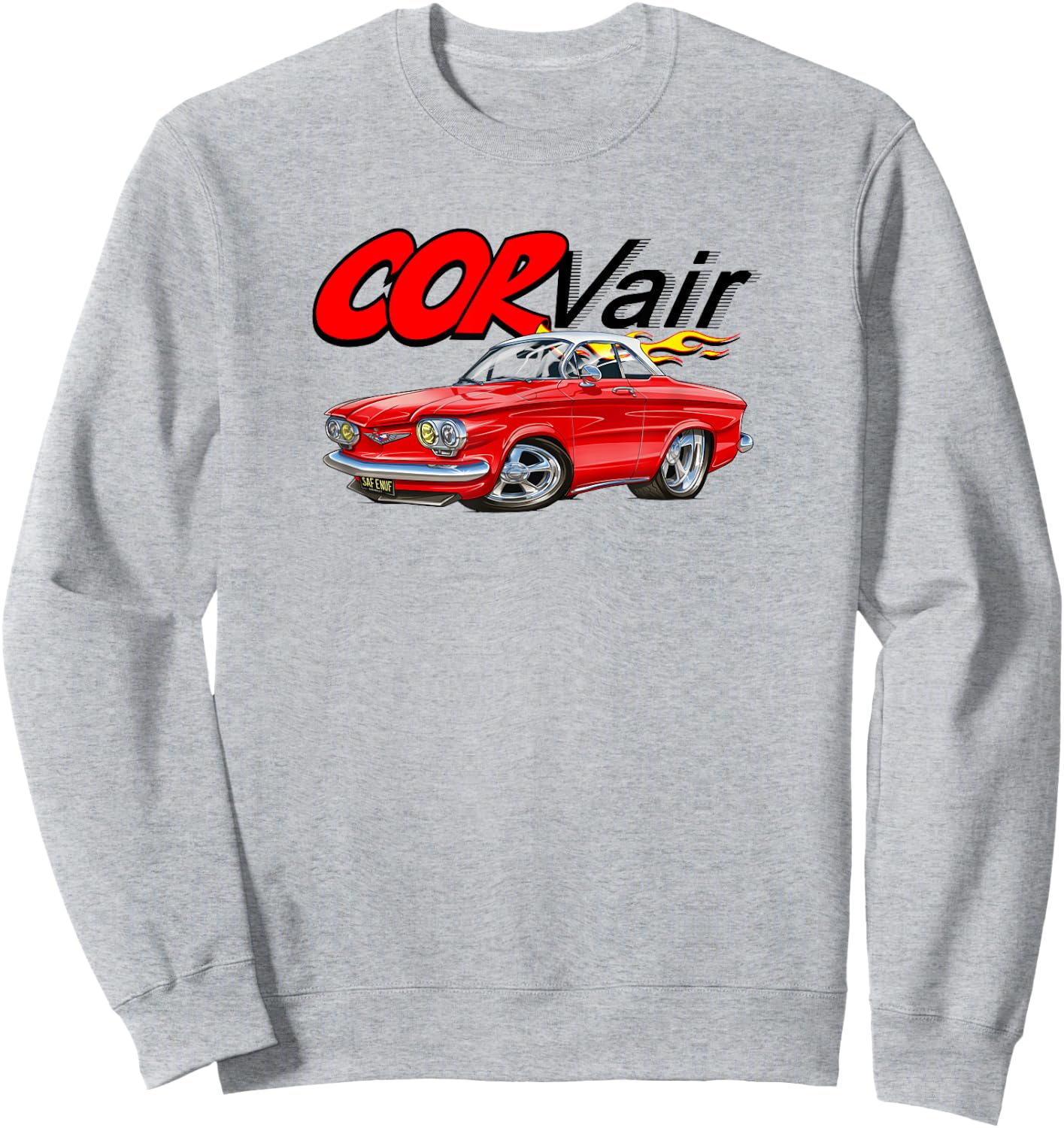 Corvair Cartoon 1960 Monza Coupe Drawing Sweatshirt - Sweatshirt | Ash