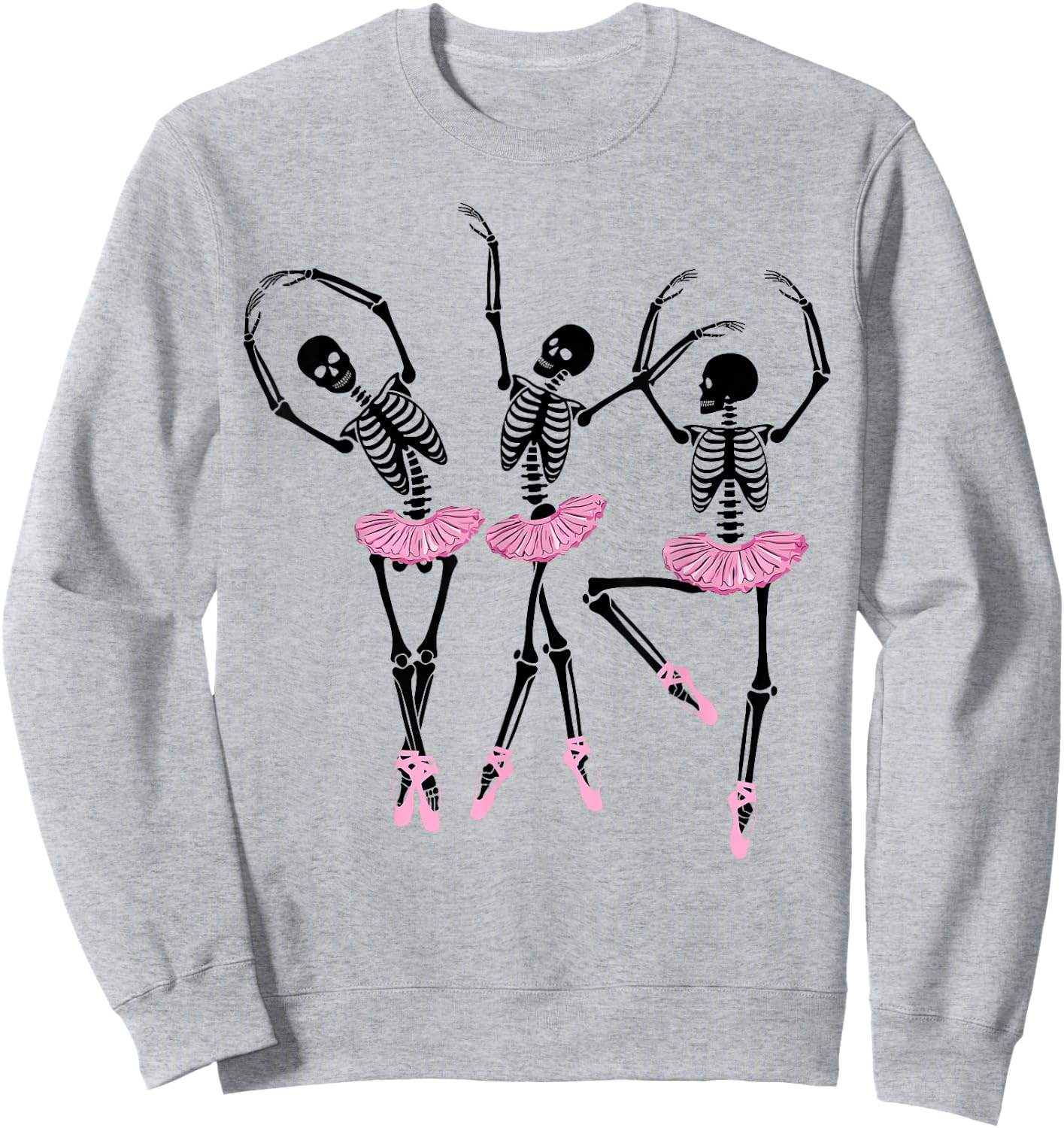 Ballerina Skeletons Dancing Halloween Ballerina Skeleton Sweatshirt - Sweatshirt | Ash