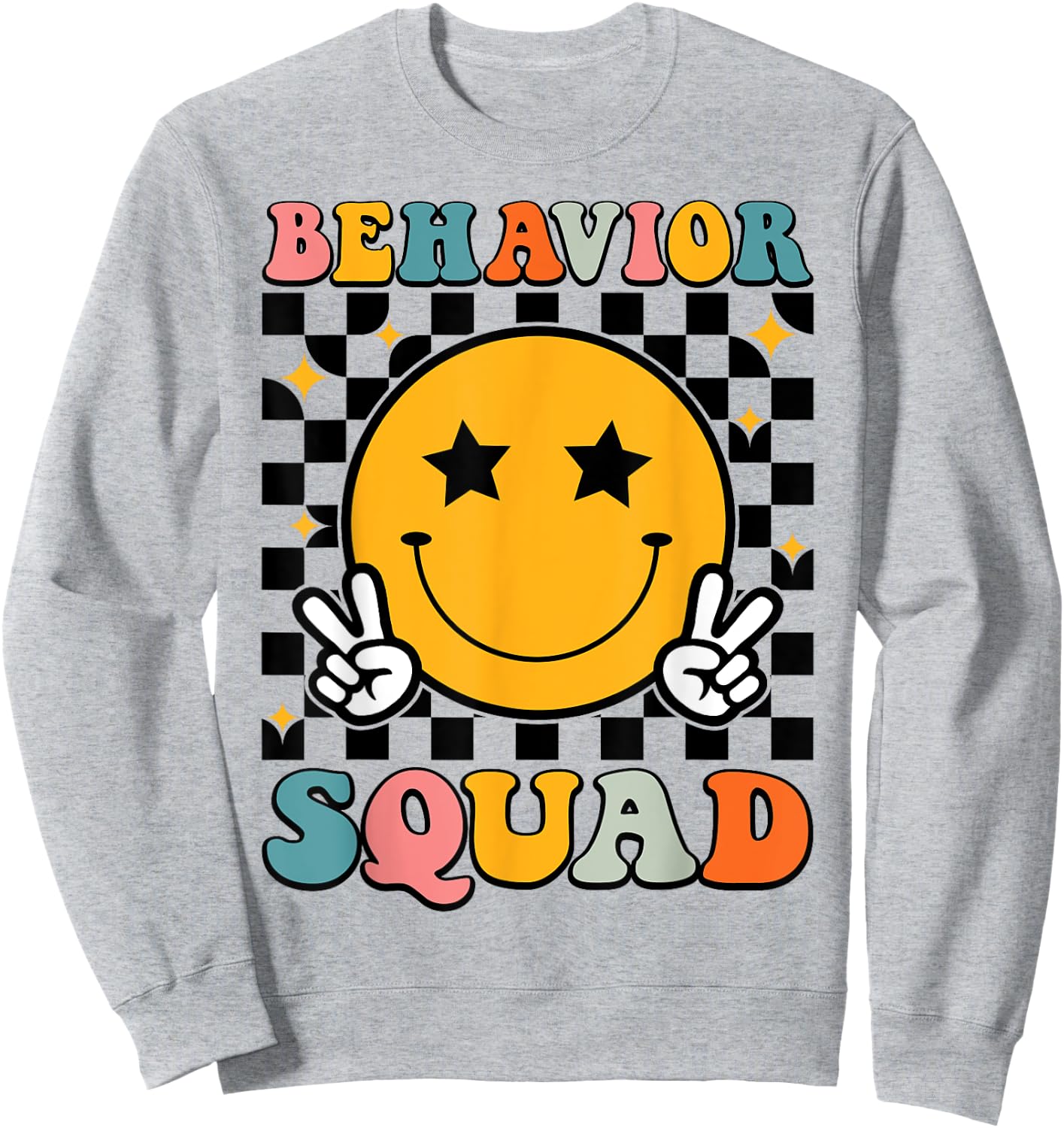 Behavior Squad Specialist Analyst Behavior Teacher Retro Sweatshirt - Sweatshirt | Ash