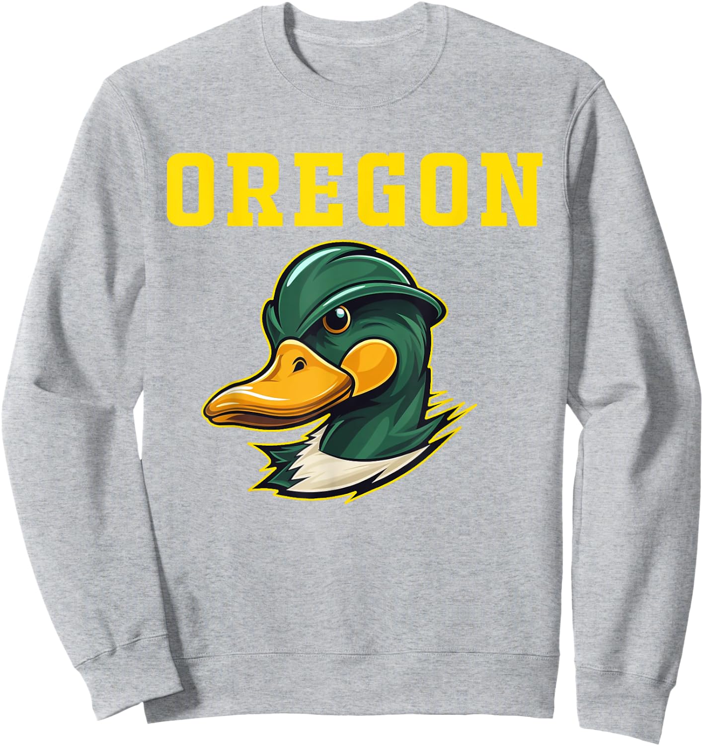 Graphic State of Oregons Football Evergreen Sports Spirit Sweatshirt - Sweatshirt | Ash
