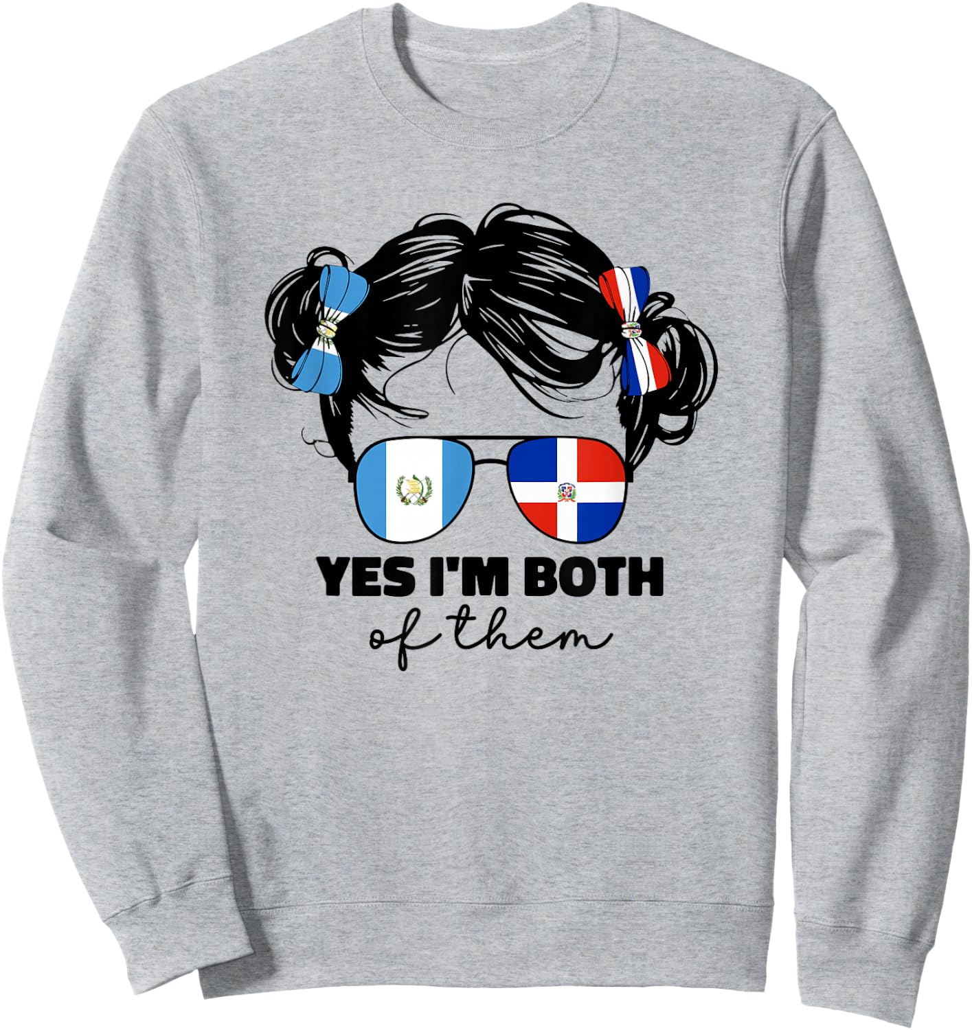 Half Dominican And Guatemalan Guatemala Flag Kids Girls Mix Sweatshirt - Sweatshirt | Ash