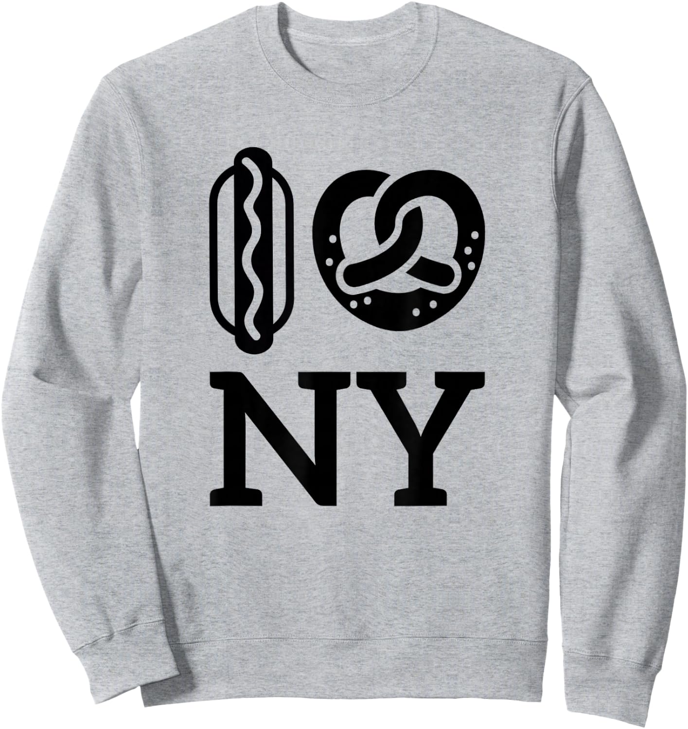 Hot Dog Soft Pretzel New York City NYC Sweatshirt - Sweatshirt | Ash