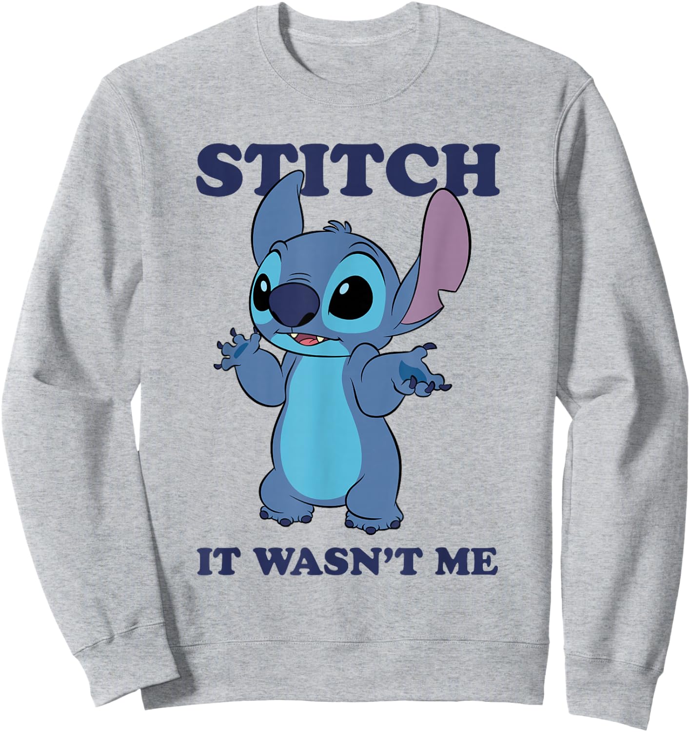 Disney Lilo & Stitch It Wasn't Me Innocent Looking Stitch Sweatshirt - Sweatshirt | Ash
