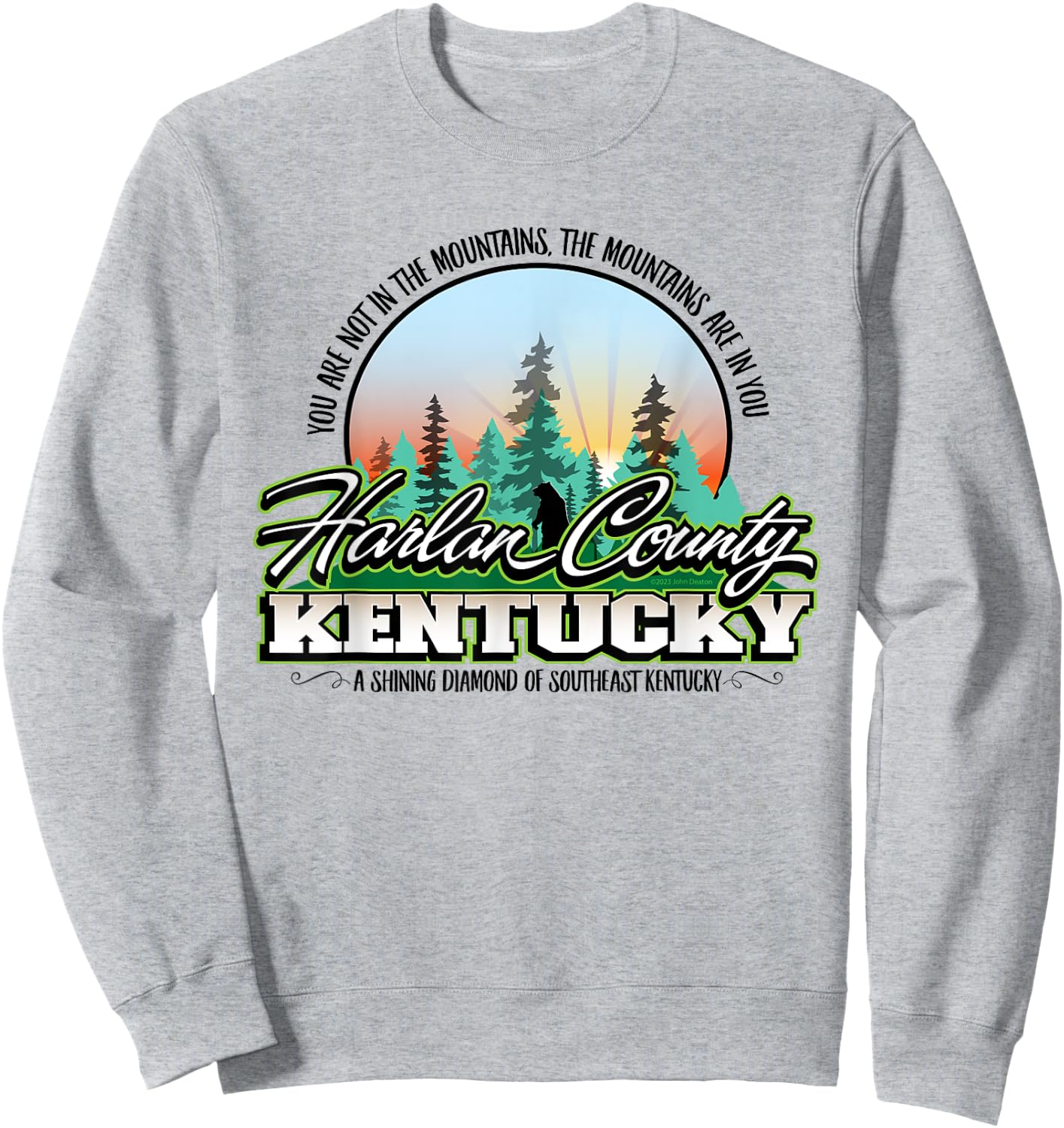 Harlan County Kentucky The Mountains Are In You Black Bear Sweatshirt - Sweatshirt | Ash