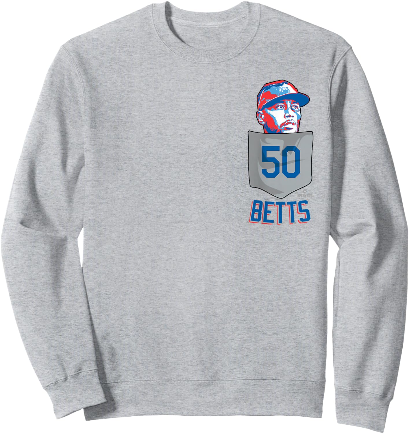 Mookie Betts Los Angeles Baseball Pocket MLBPA Sweatshirt - Sweatshirt | Ash