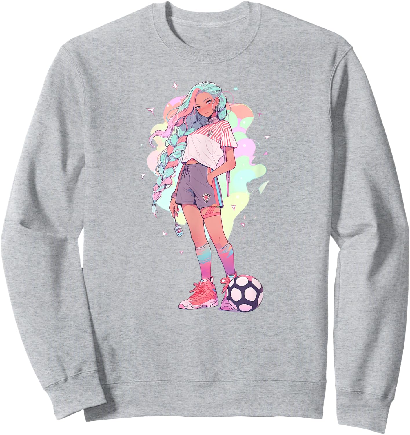 Soccer Girl in funny Pastel japan Anime Aesthetic japanese Sweatshirt - Sweatshirt | Ash