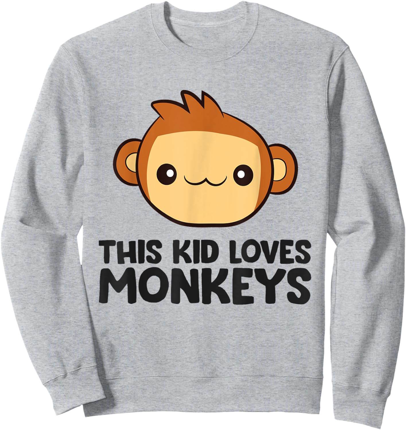 Monkey Love Children Boys Girls This Kid Loves Monkeys Sweatshirt - Sweatshirt | Ash