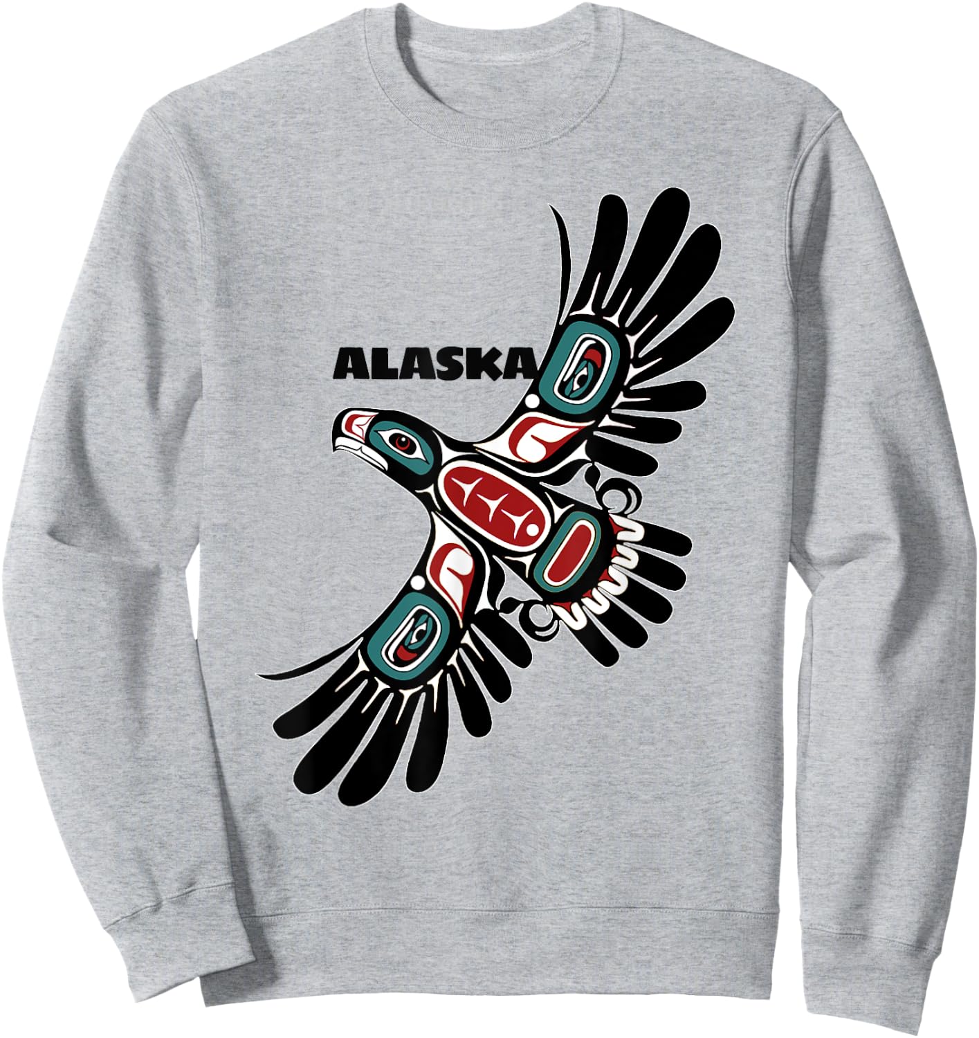 Alaska Native American Art Styles Eagle Tlingit Haida Indian Sweatshirt - Sweatshirt | Ash
