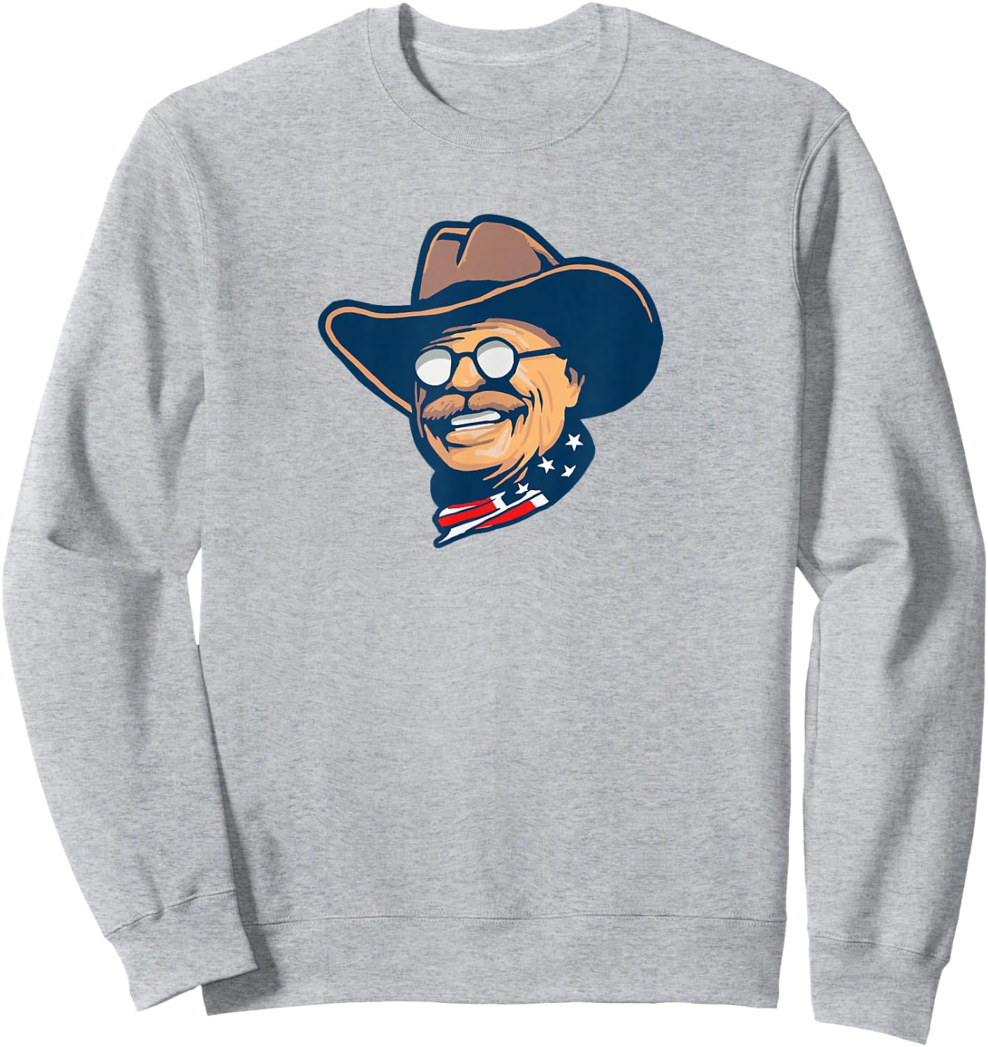 Giant Step Design Co. Teddy Roosevelt Rough Rider American National Parks Retro Sweatshirt - Sweatshirt | Ash