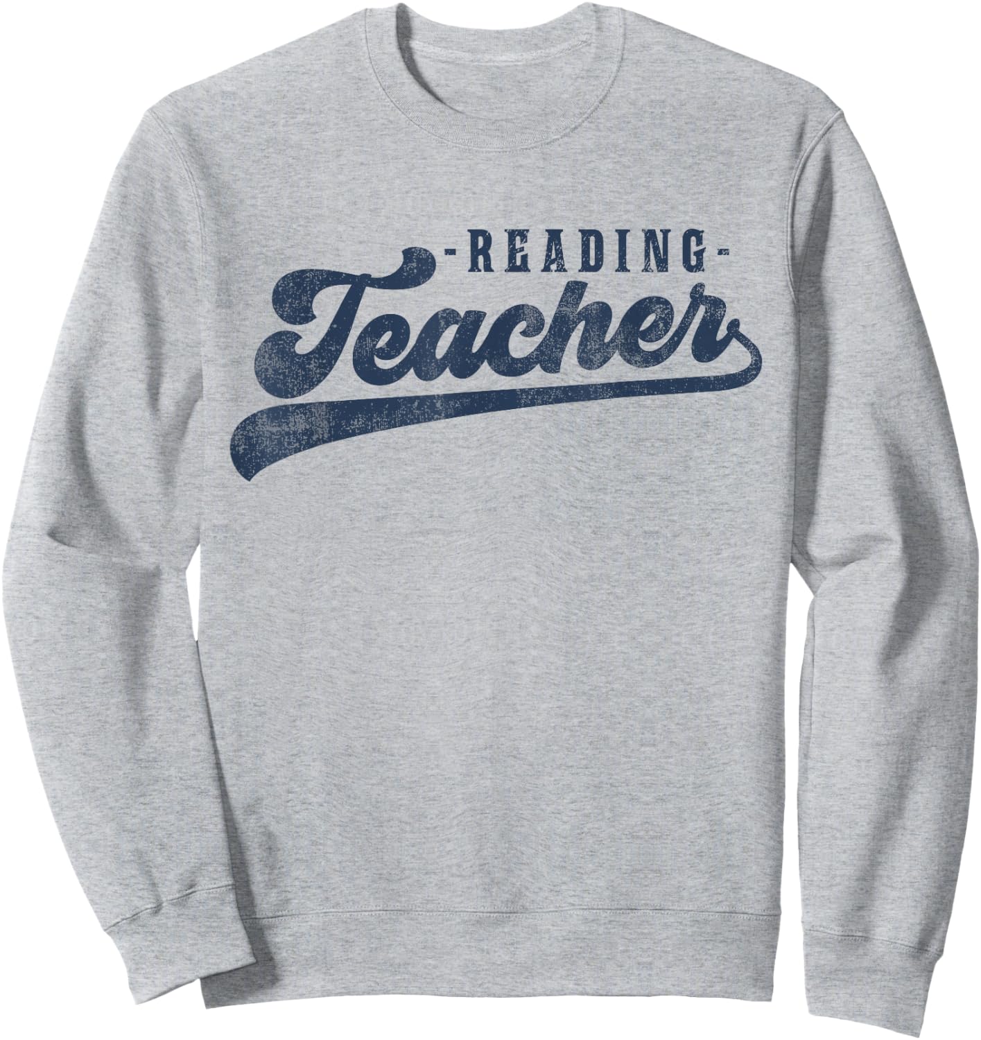 Reading Teacher Men Women Vintage Graphic Reading Teacher Sweatshirt - Sweatshirt | Ash