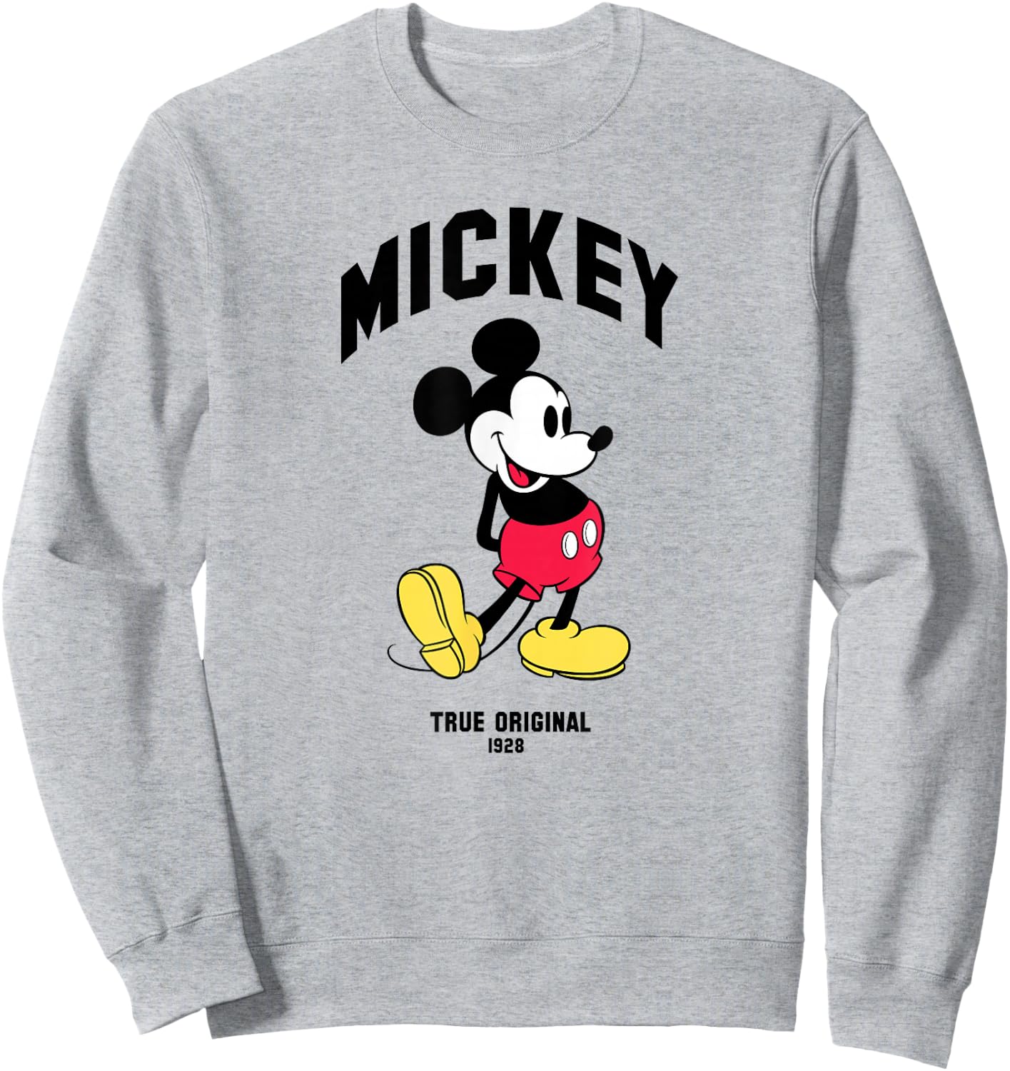 Disney Mickey And Friends Classic Mickey True Original Logo Sweatshirt - Sweatshirt | Ash