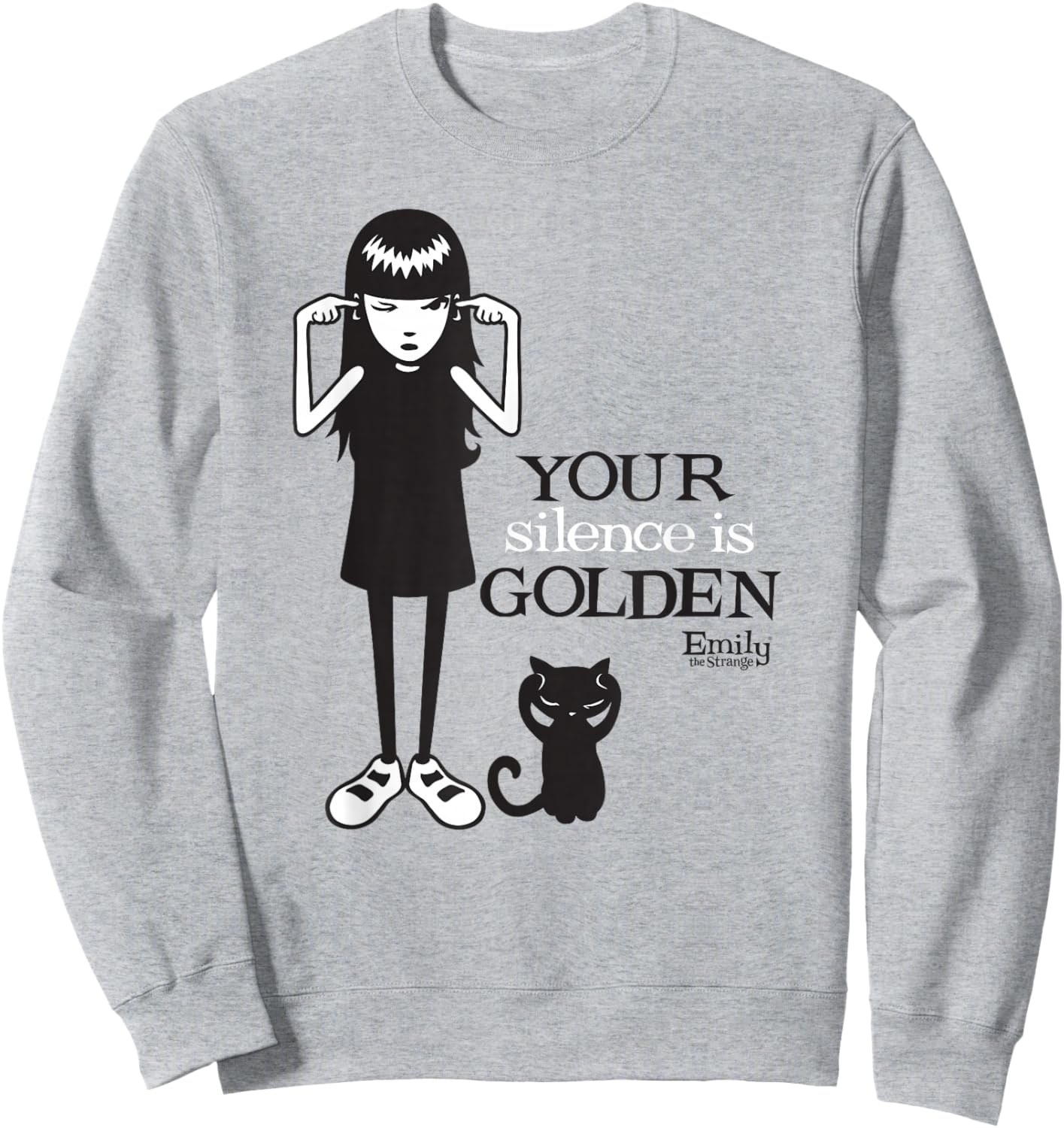 Emily The Strange Your Silence is Golden Sweatshirt - Sweatshirt | Ash