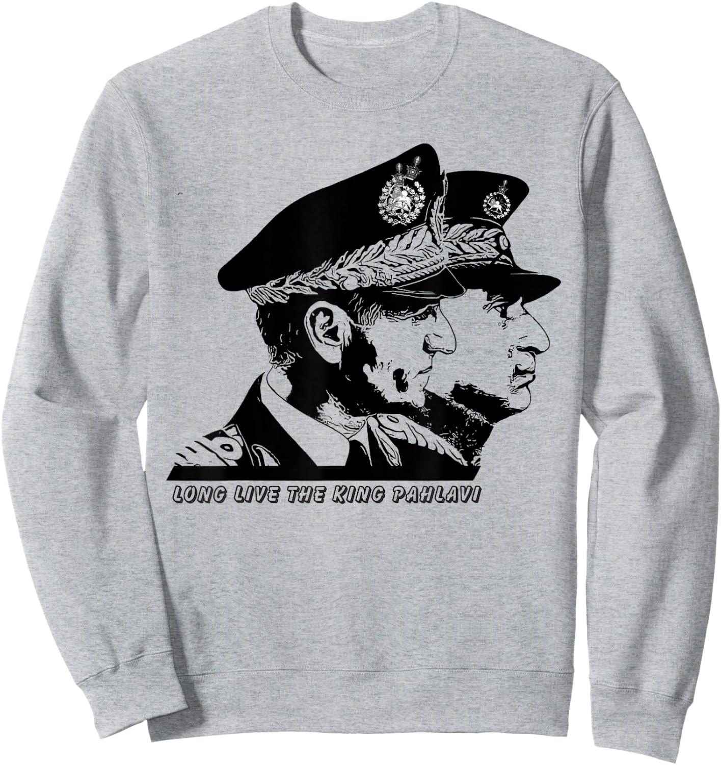 Iran Gilaki Co King Reza Shah and King Mohammad Reza Pahlavi Sweatshirt - Sweatshirt | Ash