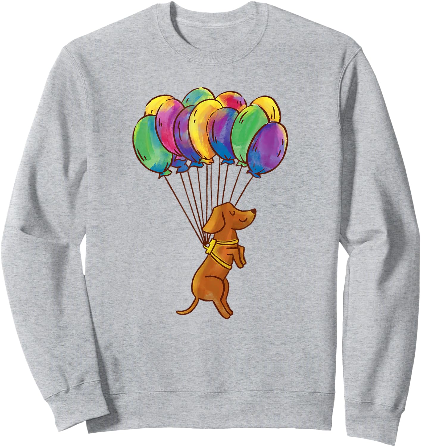 Dachshund Dog Balloons Pet Sweatshirt - Sweatshirt | Ash
