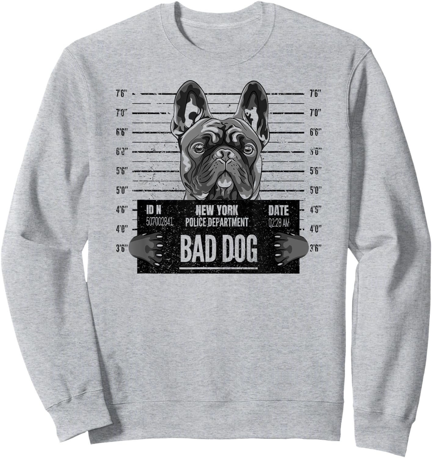 French Bulldog Bad Dog Jail Frenchie Dog Dad Frenchie Mom Women Girls Kids Sweatshirt - Sweatshirt | Ash