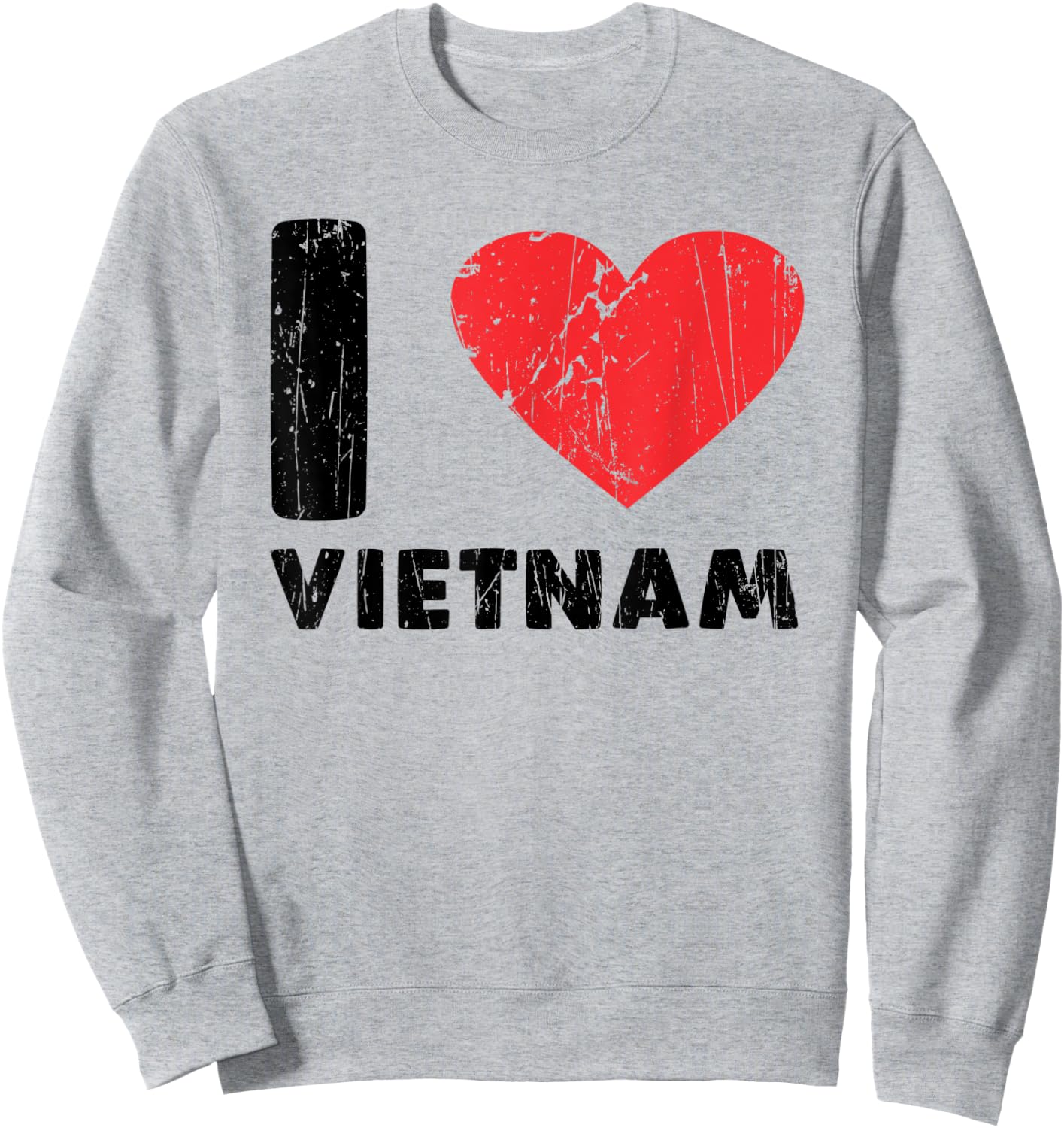 I Love Vietnam I Heart Vietnam Family Travel Vietnam Flag Sweatshirt - Sweatshirt | Ash