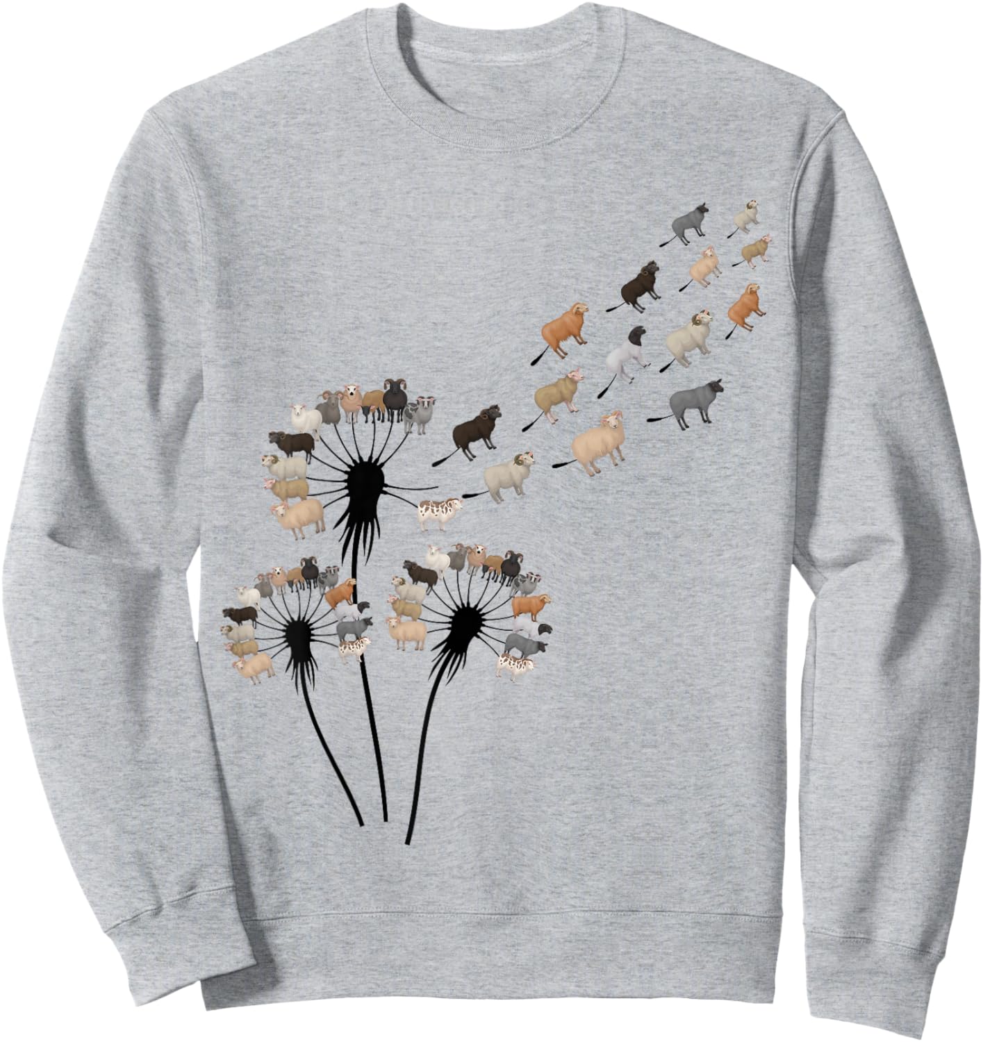 Dandelion Sheep Shirt for Sheep Lover | Sheep Sweatshirt - Sweatshirt | Ash